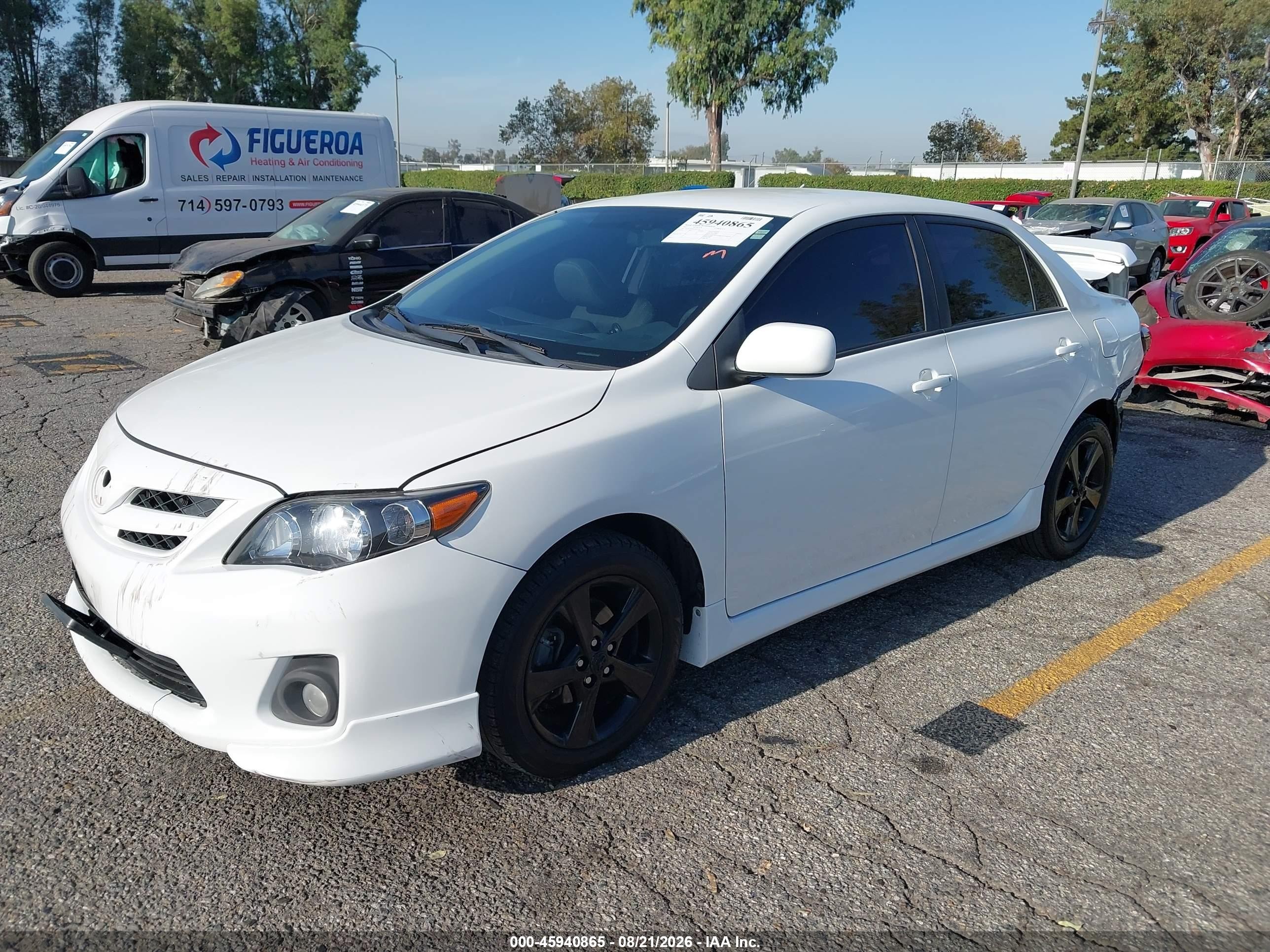 2012 Toyota Corolla S White vin: 5YFBU4EE6CP057726
