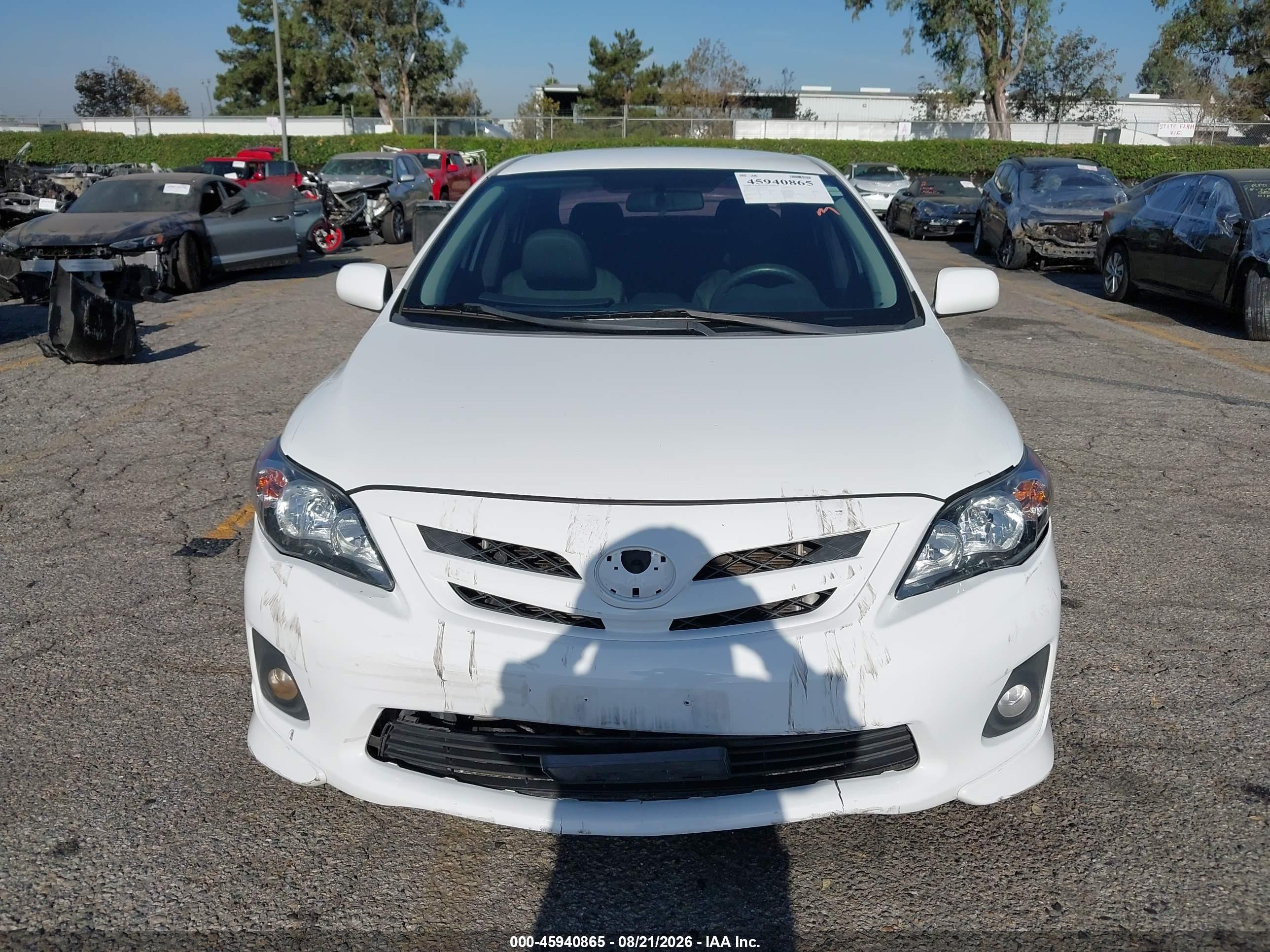 2012 Toyota Corolla S White vin: 5YFBU4EE6CP057726