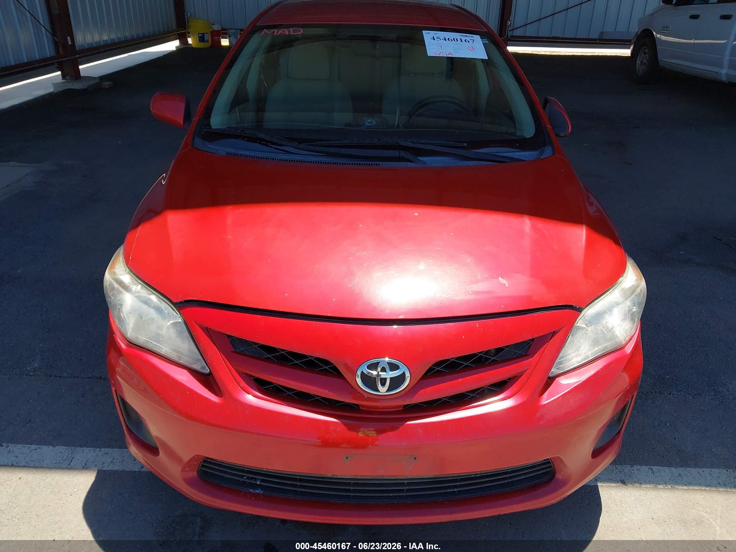 2012 Toyota Corolla Le Red vin: 5YFBU4EE6CP070752