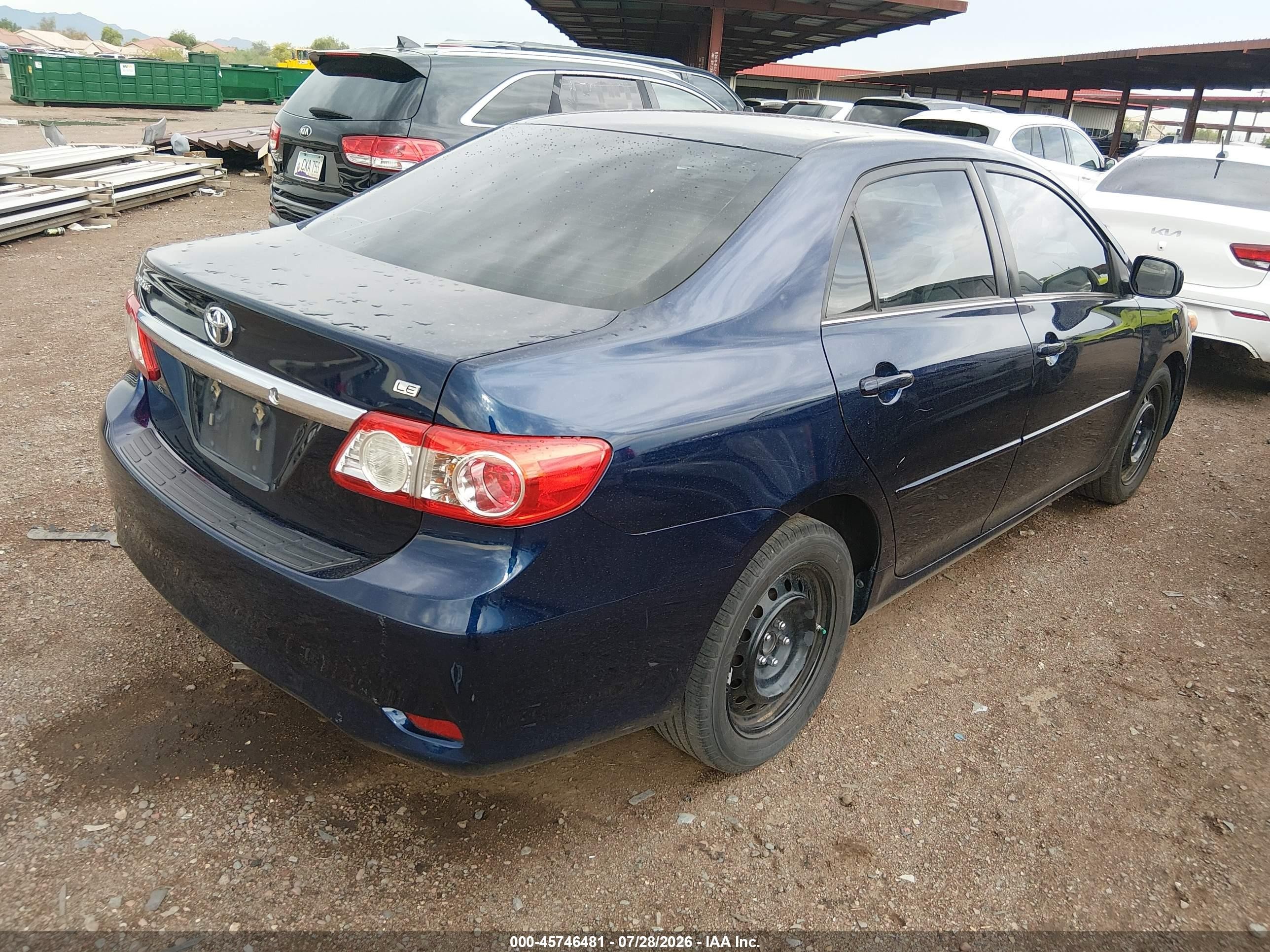 2013 Toyota Corolla Le Blue vin: 5YFBU4EE6DP087326