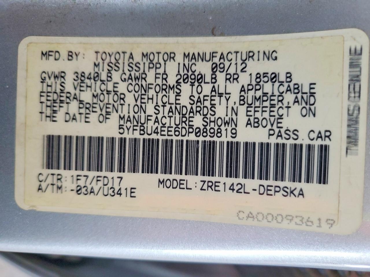 2013 Toyota Corolla S Silver vin: 5YFBU4EE6DP089819