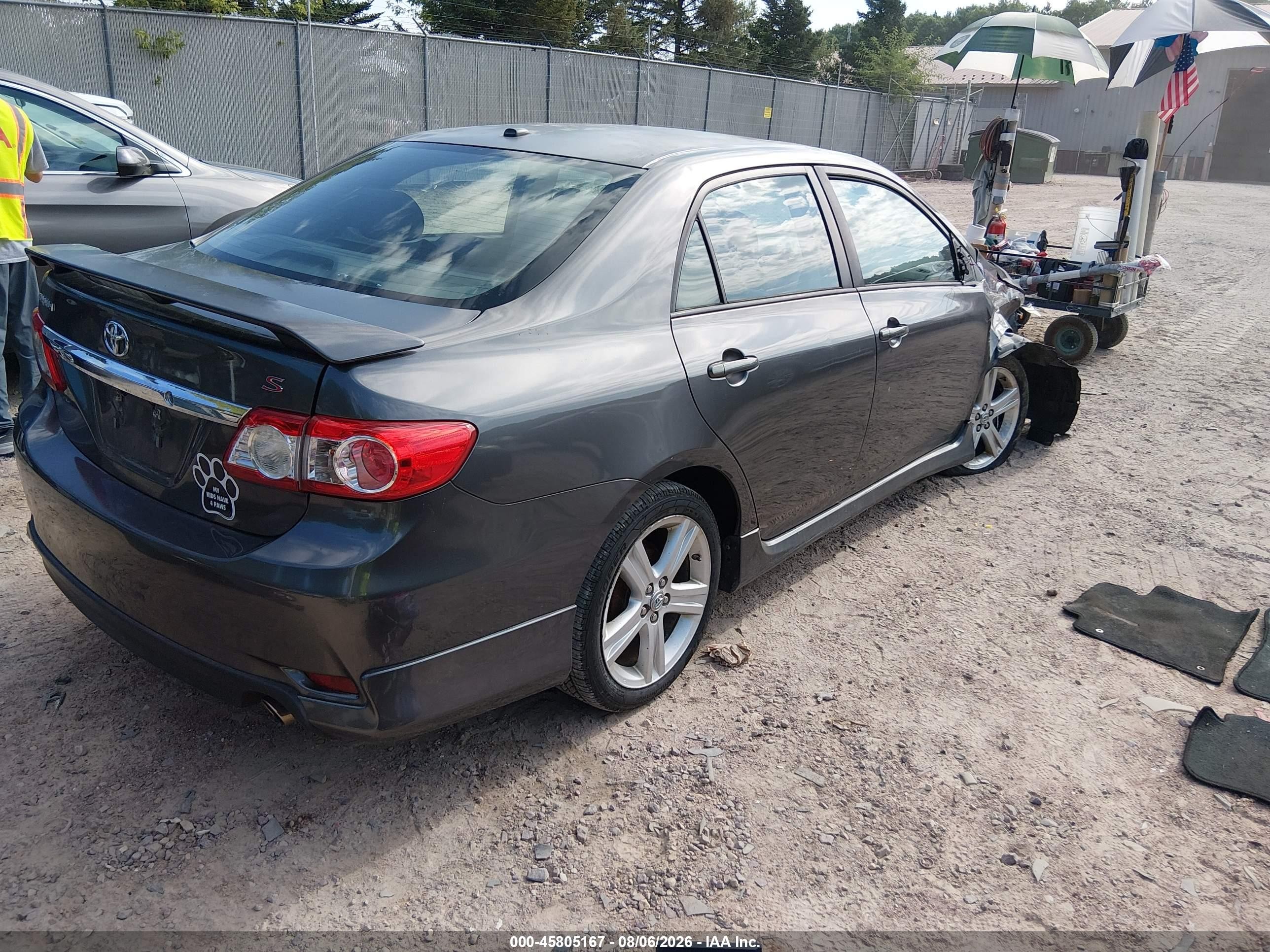 2013 Toyota Corolla S Gray vin: 5YFBU4EE6DP090551