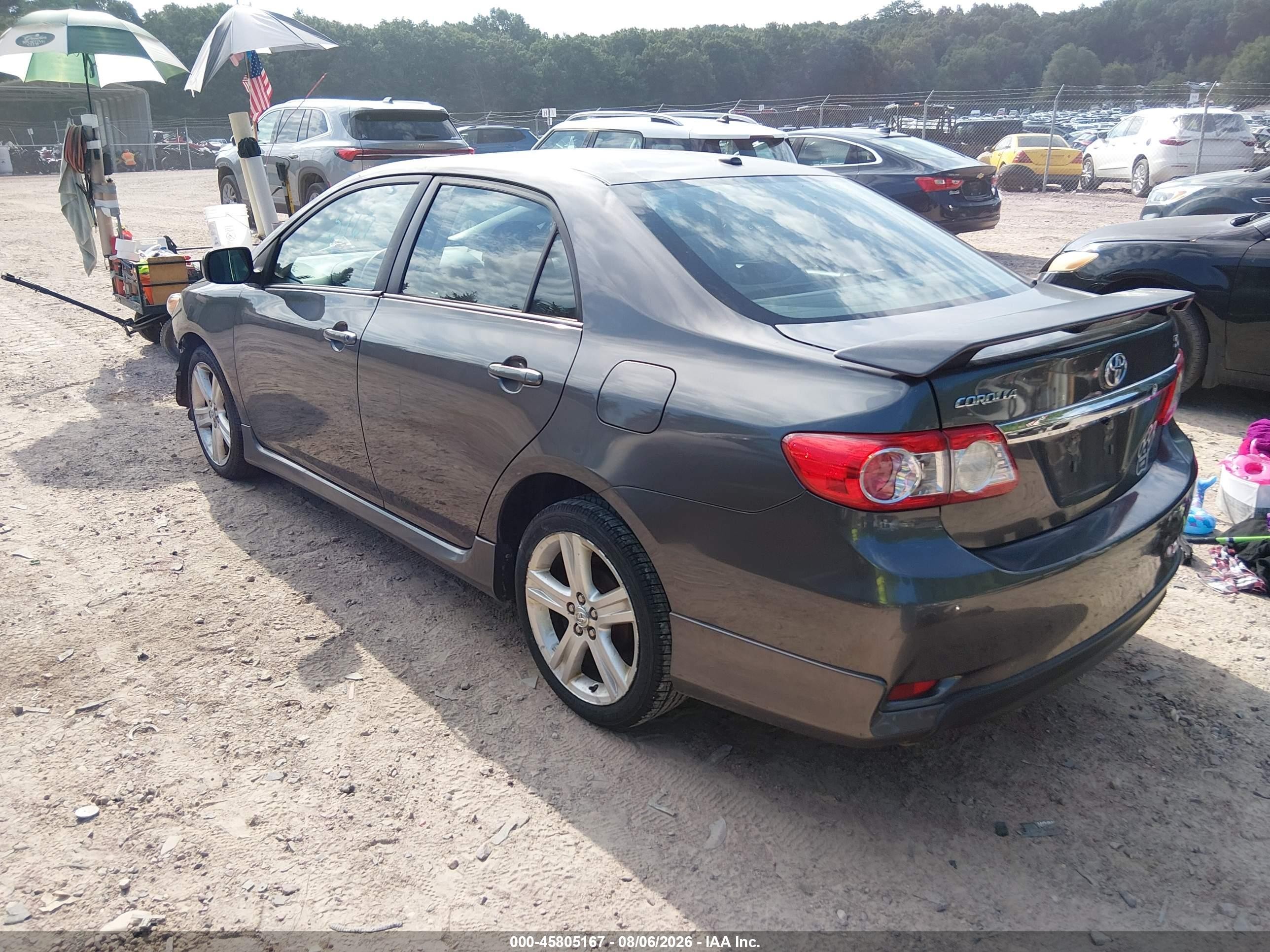 2013 Toyota Corolla S Gray vin: 5YFBU4EE6DP090551