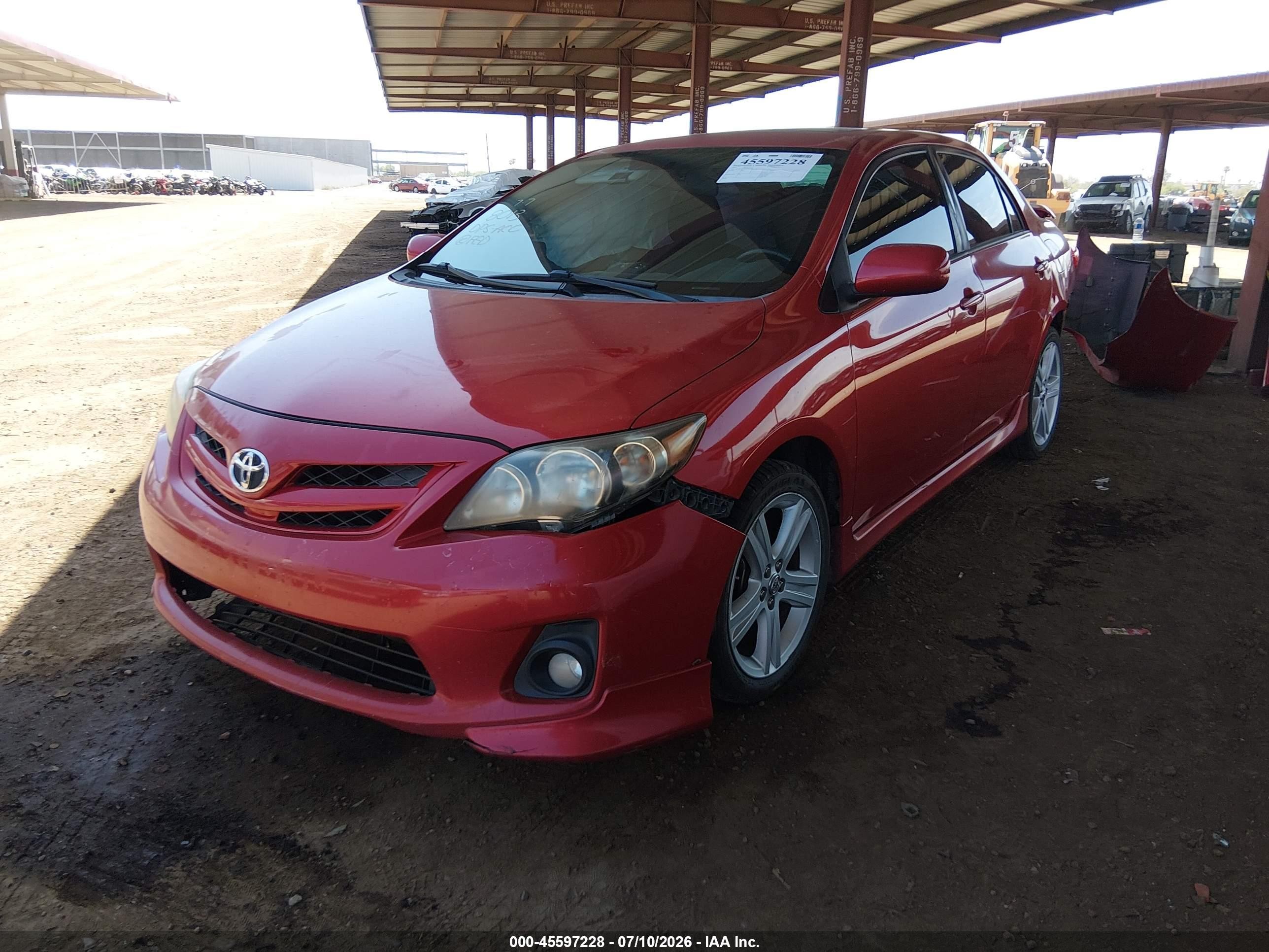 2013 Toyota Corolla S Red vin: 5YFBU4EE6DP096902