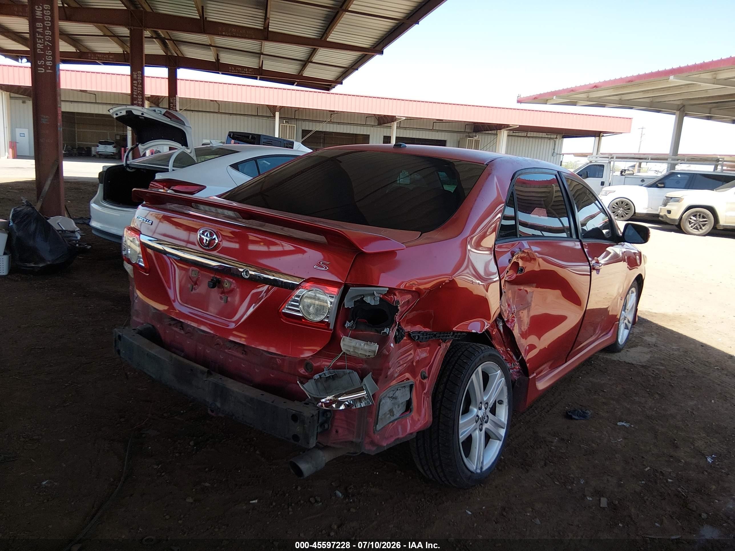 2013 Toyota Corolla S Red vin: 5YFBU4EE6DP096902
