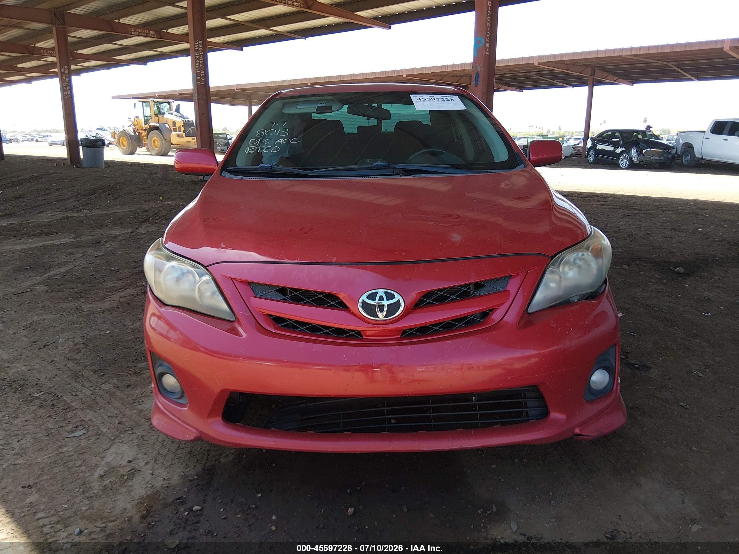 2013 Toyota Corolla S Red vin: 5YFBU4EE6DP096902
