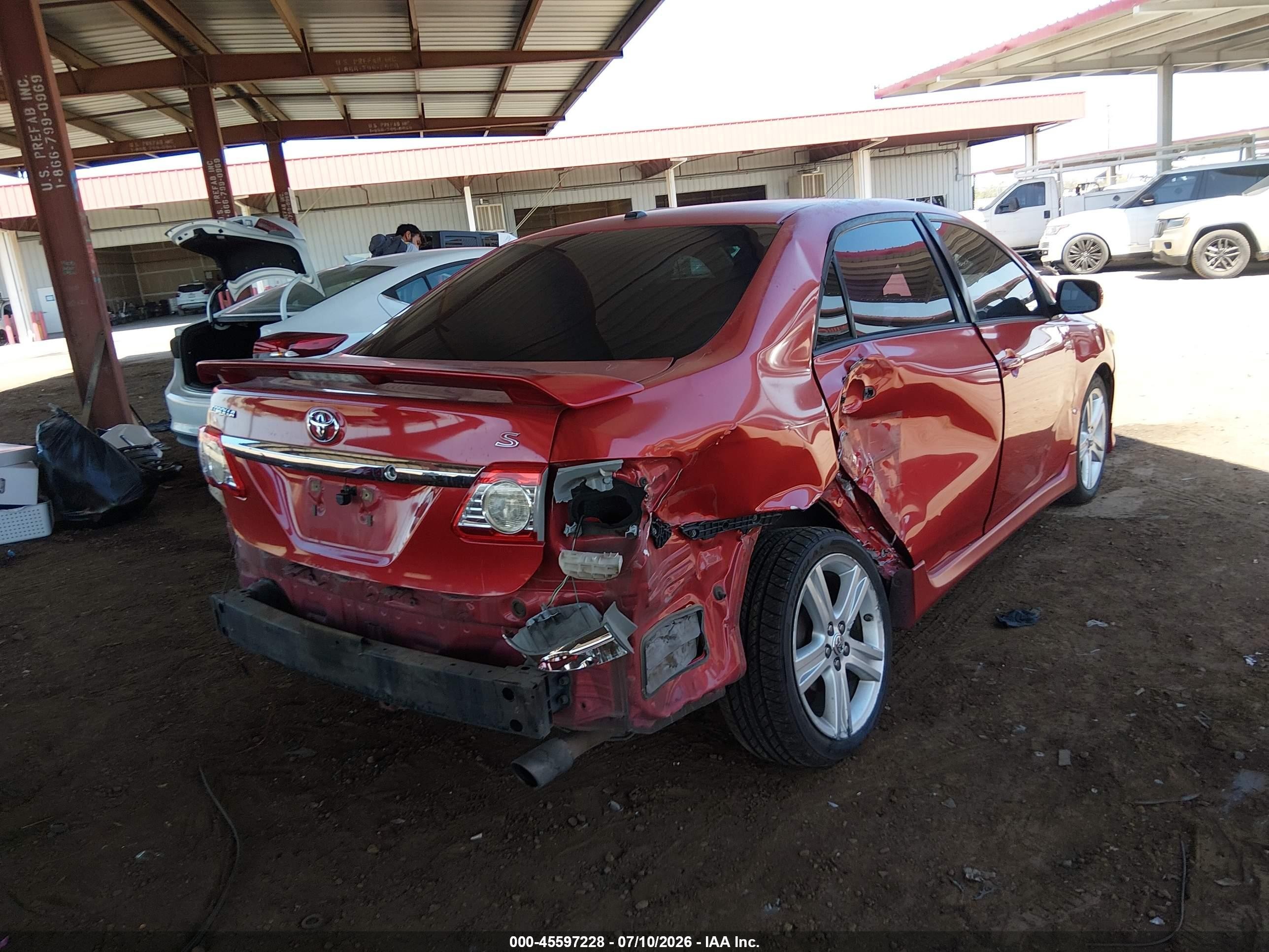 2013 Toyota Corolla S Red vin: 5YFBU4EE6DP096902