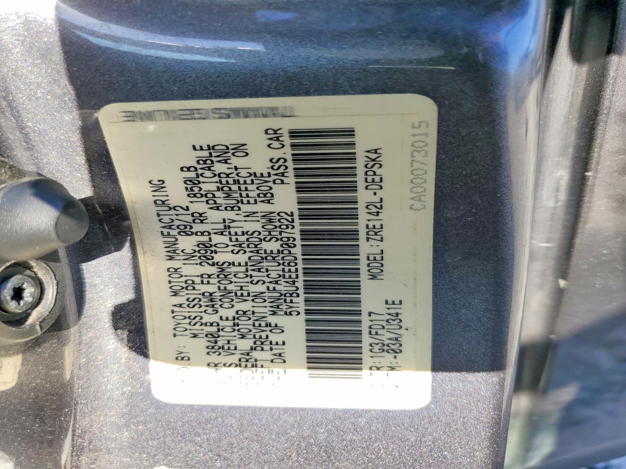 2013 Toyota Corolla S Серый vin: 5YFBU4EE6DP097922