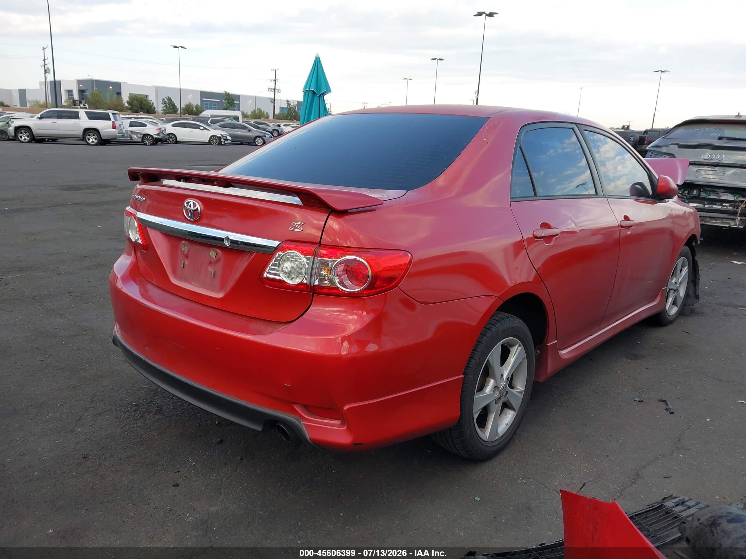 2013 Toyota Corolla S Red vin: 5YFBU4EE6DP108093