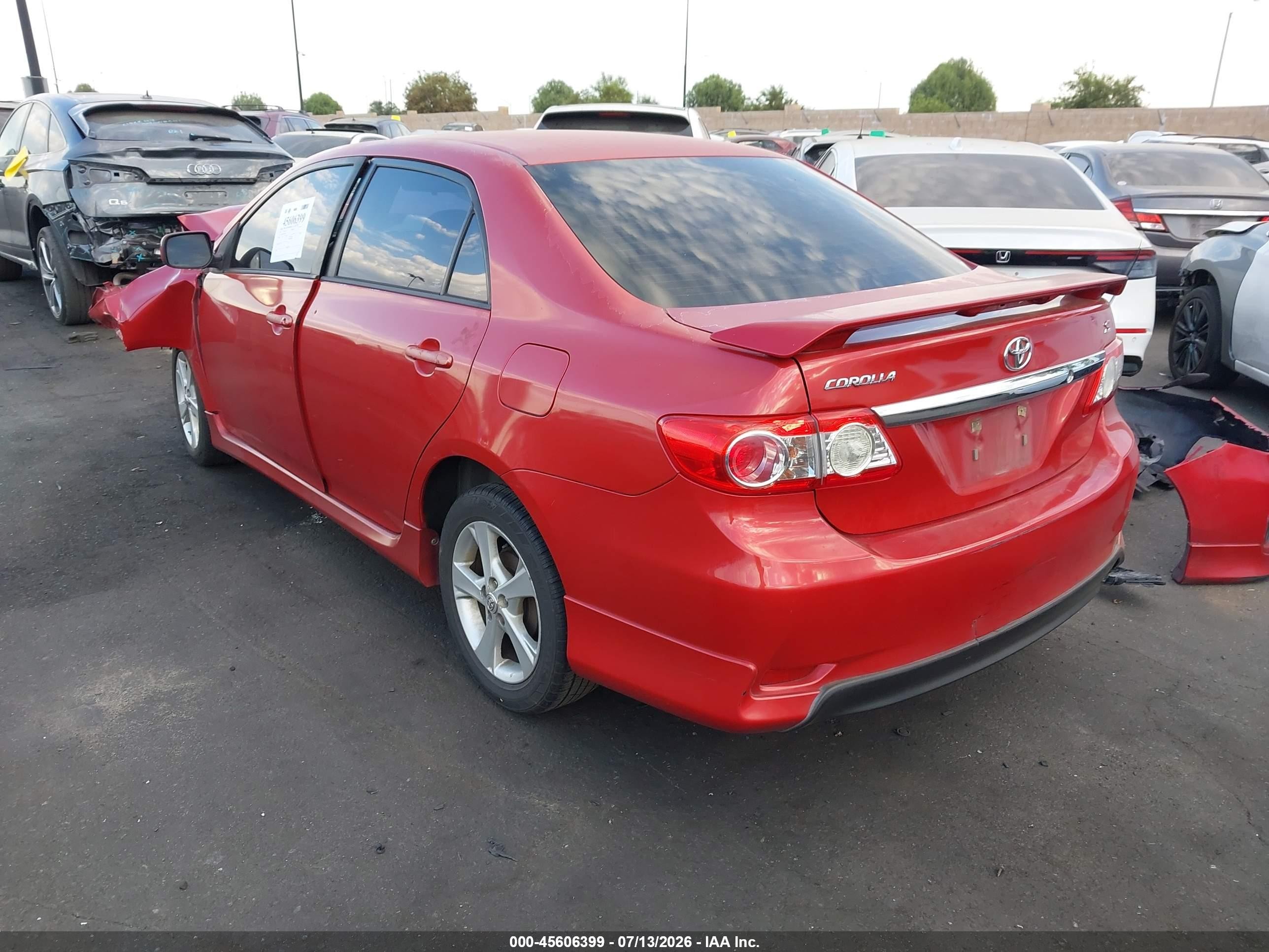 2013 Toyota Corolla S Red vin: 5YFBU4EE6DP108093