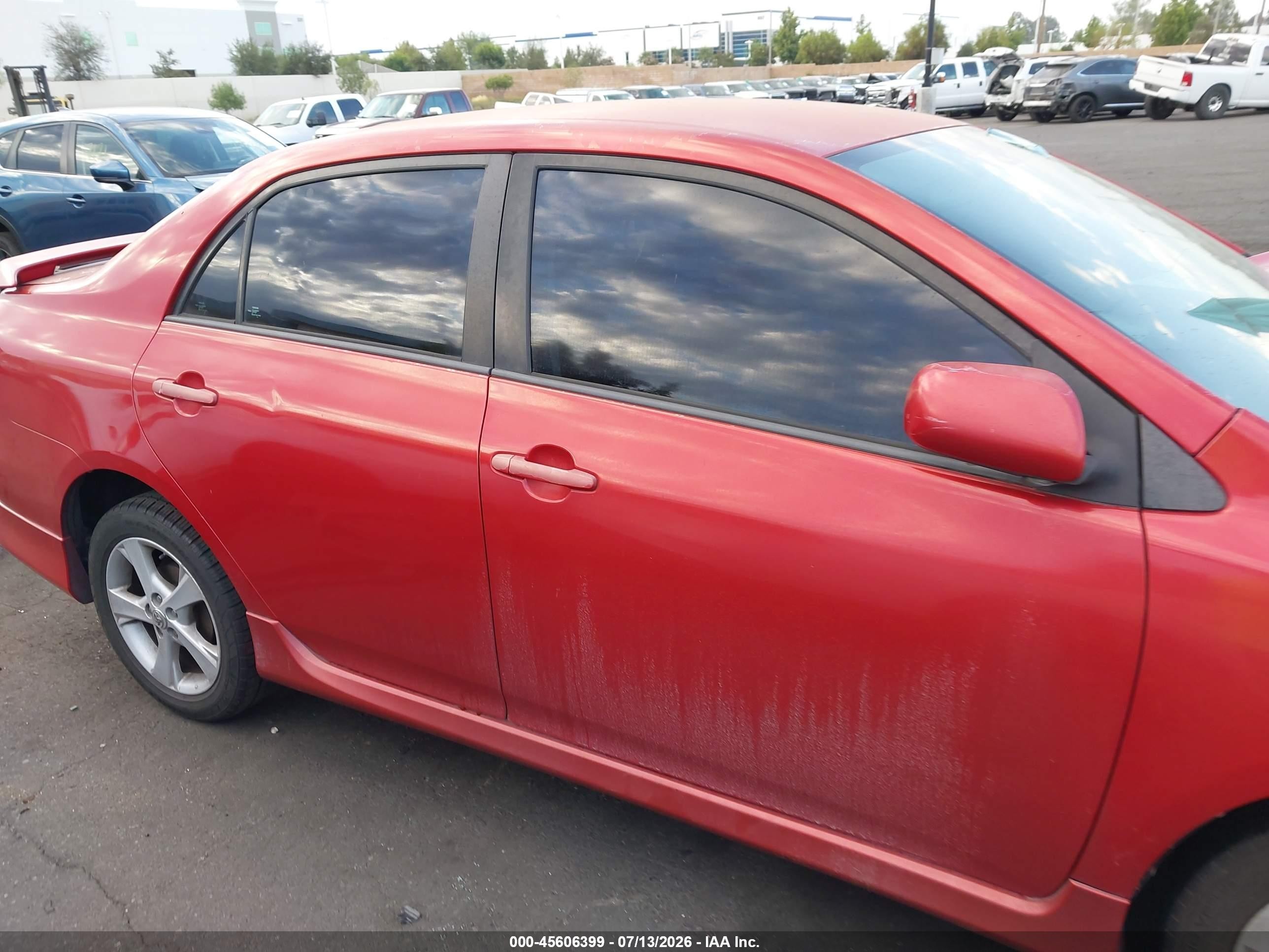 2013 Toyota Corolla S Red vin: 5YFBU4EE6DP108093