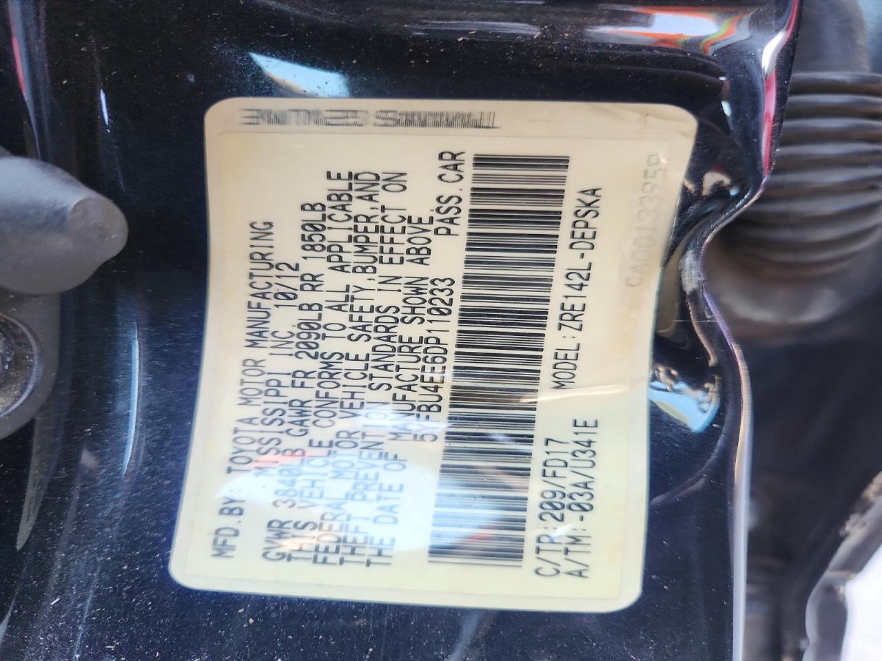 2013 Toyota Corolla S Black vin: 5YFBU4EE6DP110233