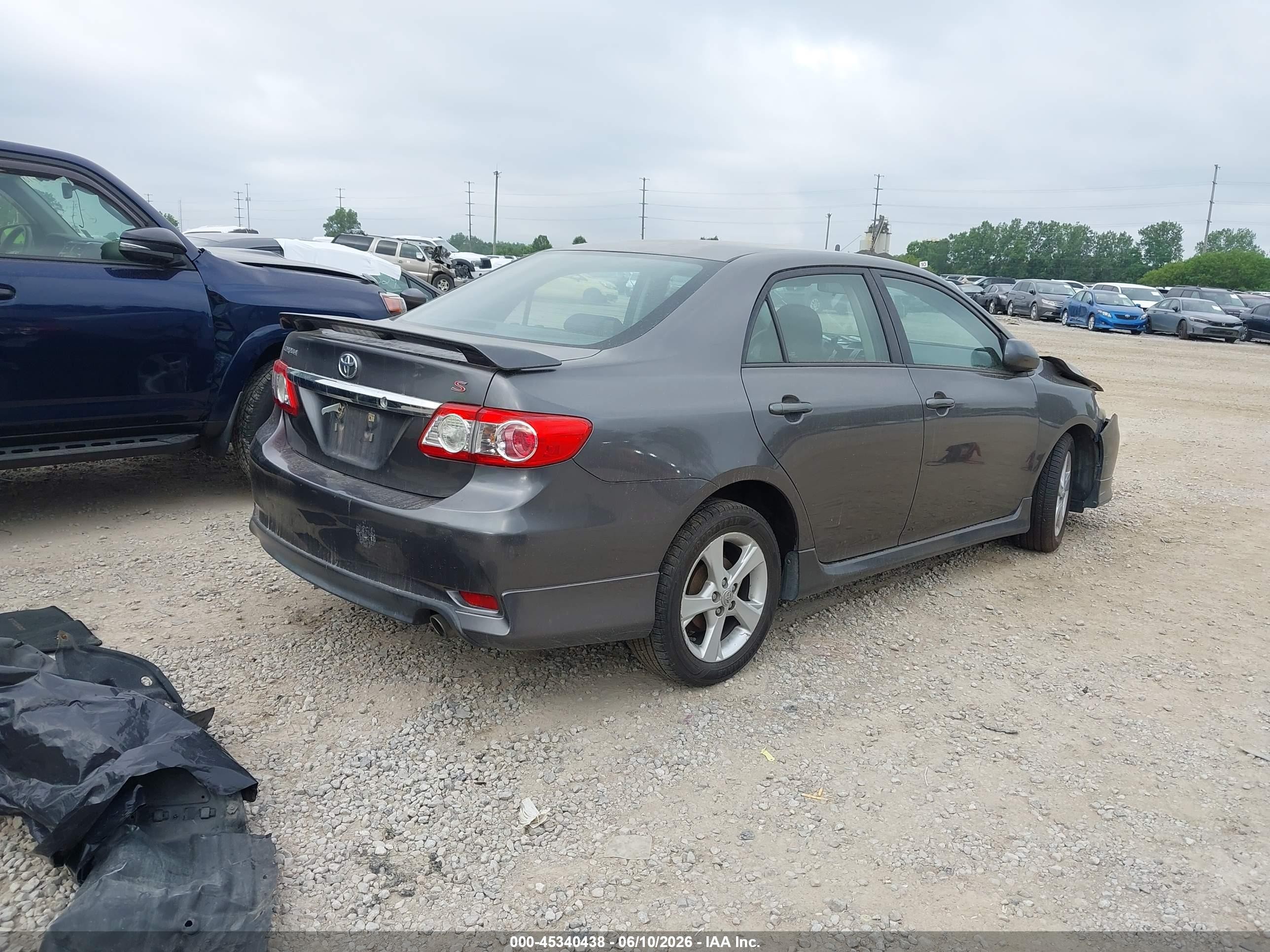 2013 Toyota Corolla S Gray vin: 5YFBU4EE6DP111155