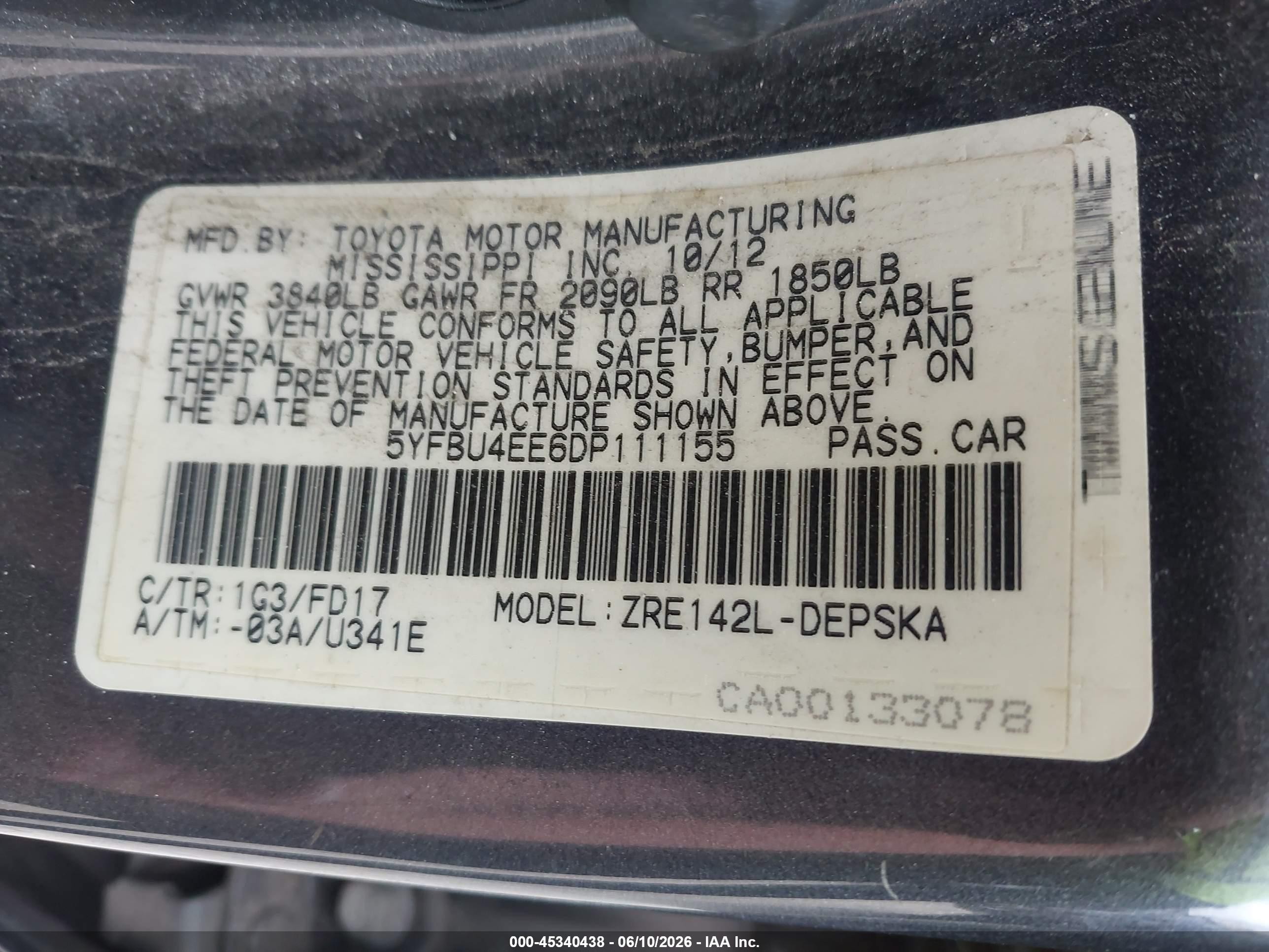 2013 Toyota Corolla S Gray vin: 5YFBU4EE6DP111155