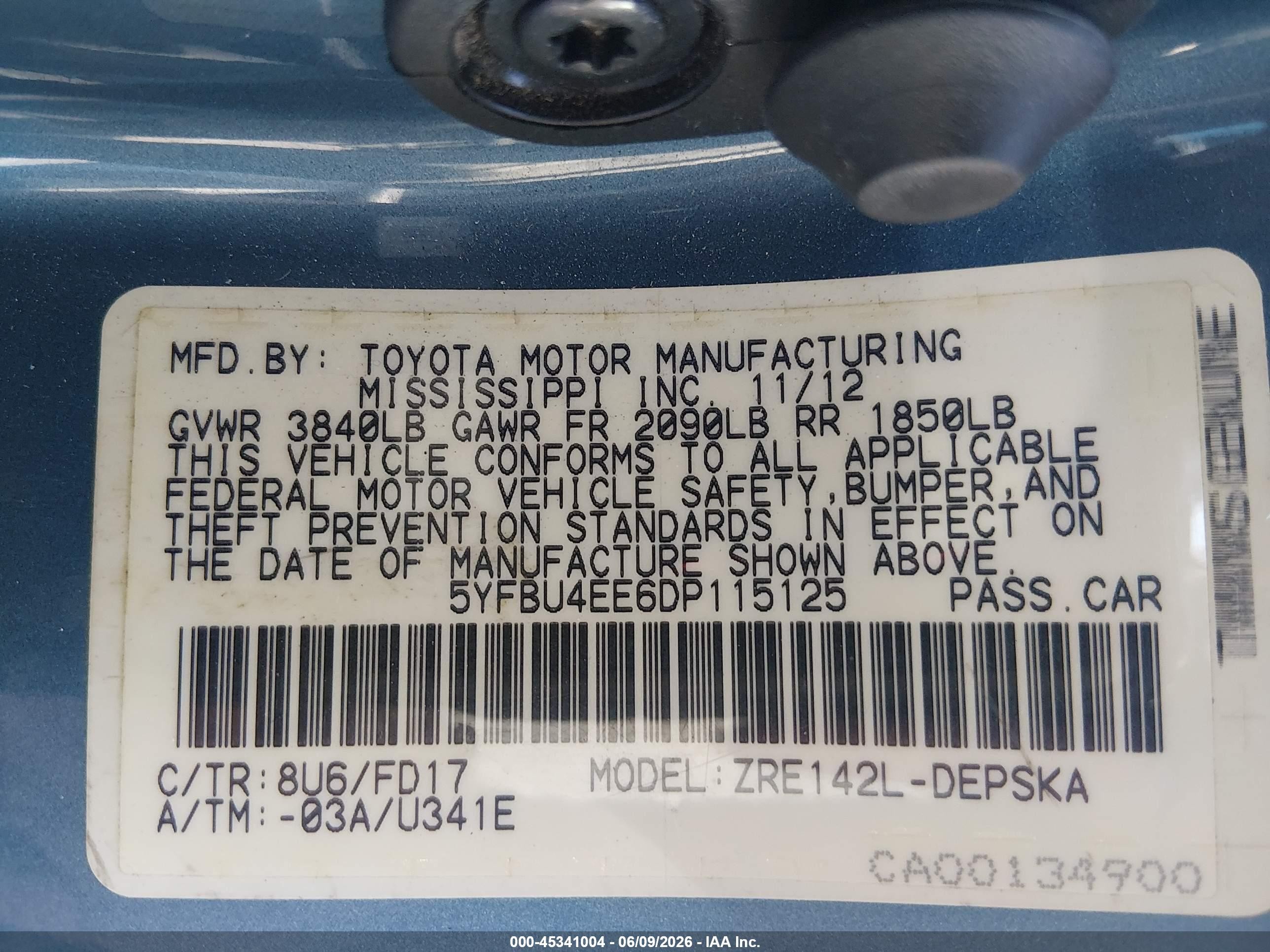2013 Toyota Corolla S Blue vin: 5YFBU4EE6DP115125