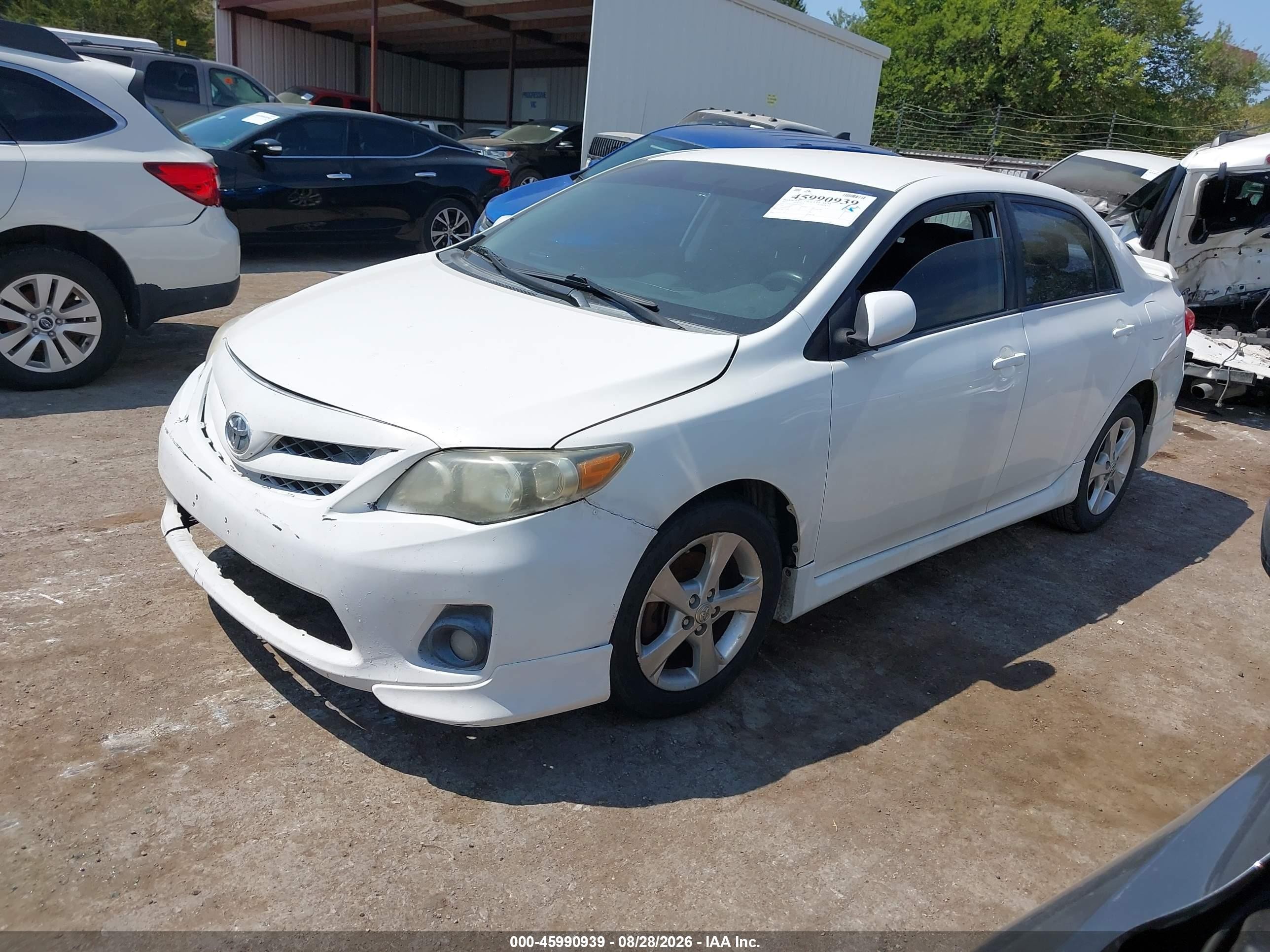 2013 Toyota Corolla S White vin: 5YFBU4EE6DP117229