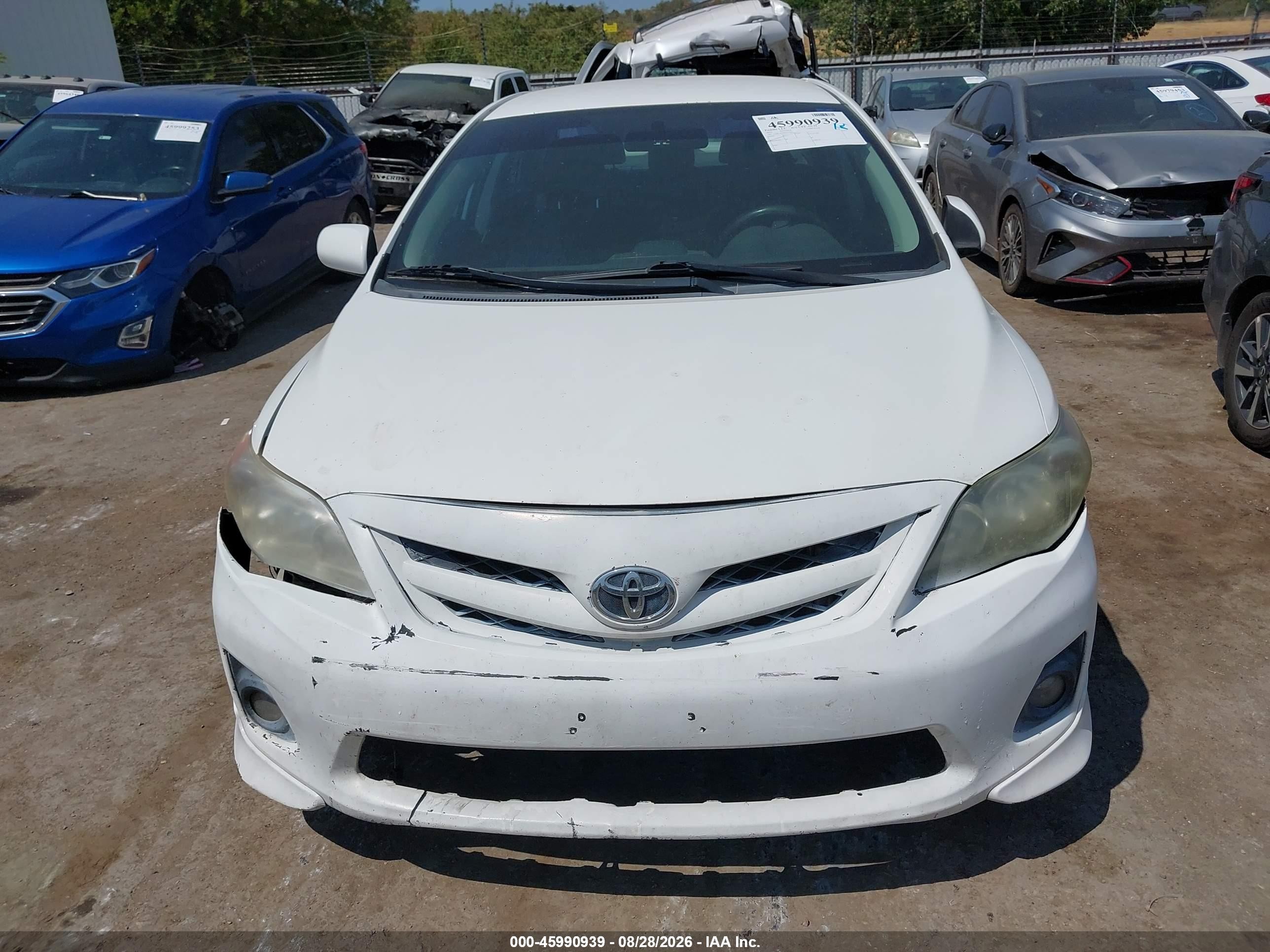 2013 Toyota Corolla S White vin: 5YFBU4EE6DP117229