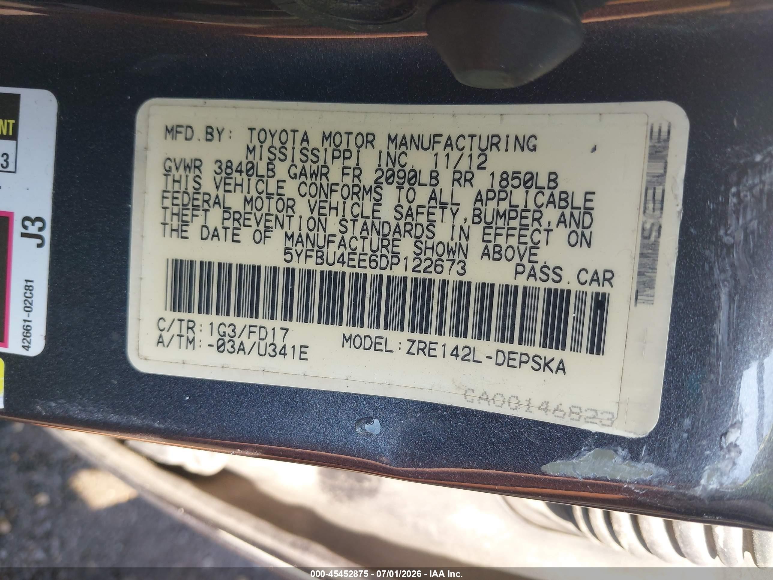 2013 Toyota Corolla S Gray vin: 5YFBU4EE6DP122673