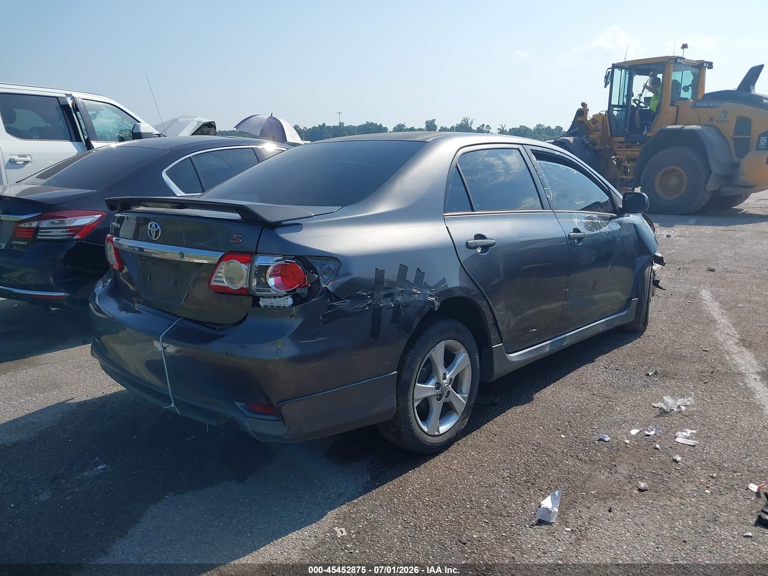 2013 Toyota Corolla S Gray vin: 5YFBU4EE6DP122673