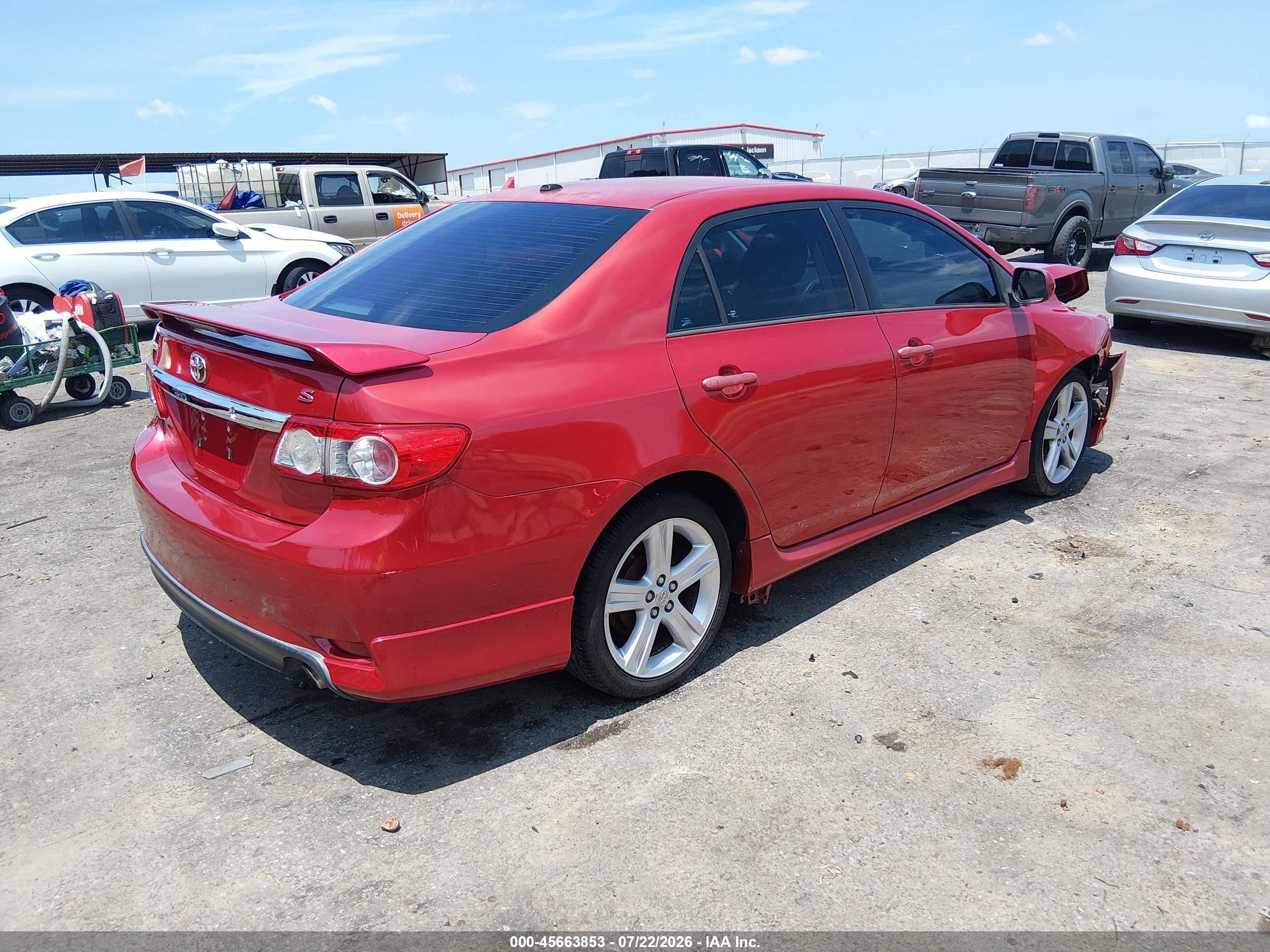 2013 Toyota Corolla S Red vin: 5YFBU4EE6DP124309