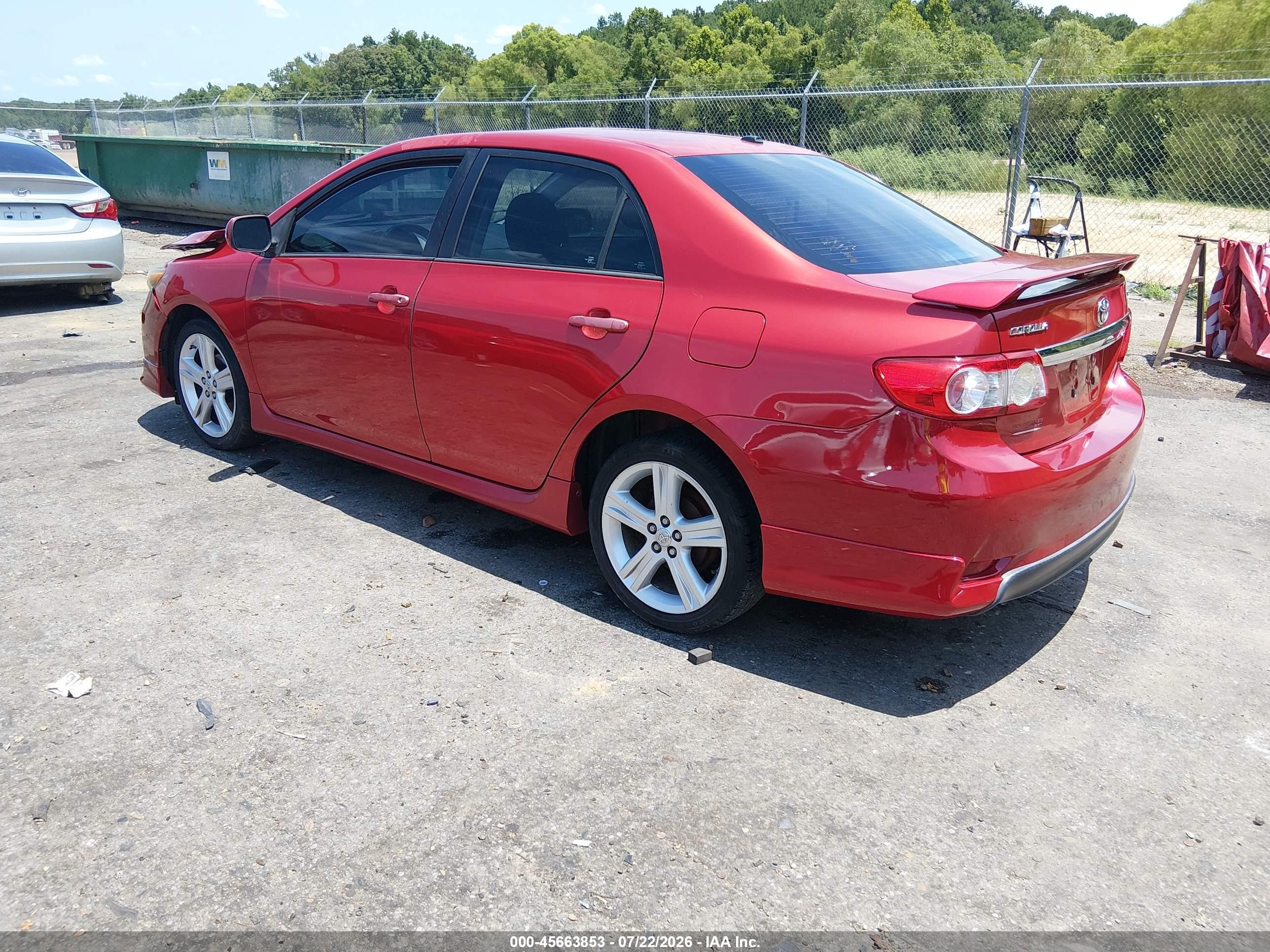 2013 Toyota Corolla S Red vin: 5YFBU4EE6DP124309