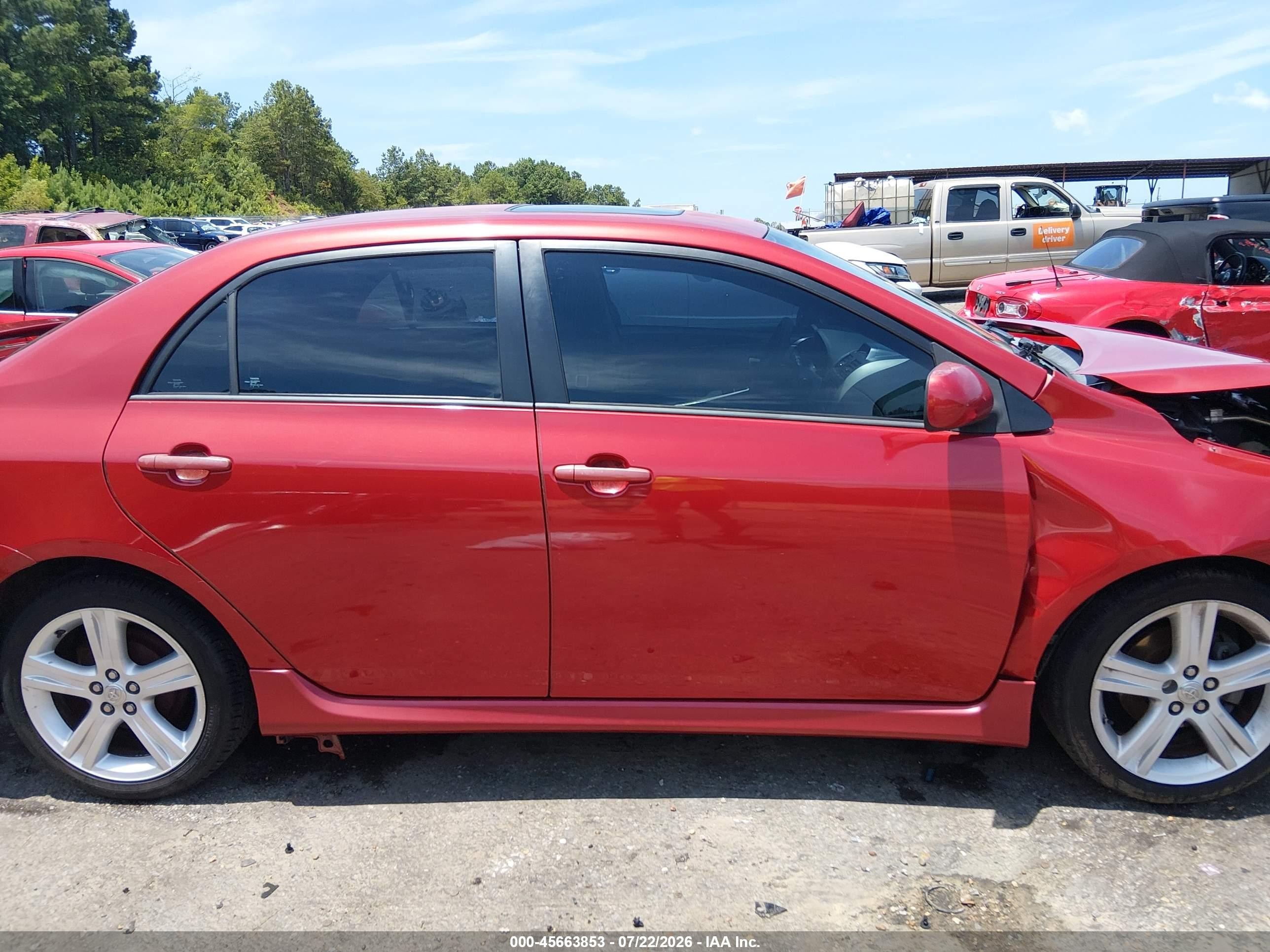 2013 Toyota Corolla S Red vin: 5YFBU4EE6DP124309