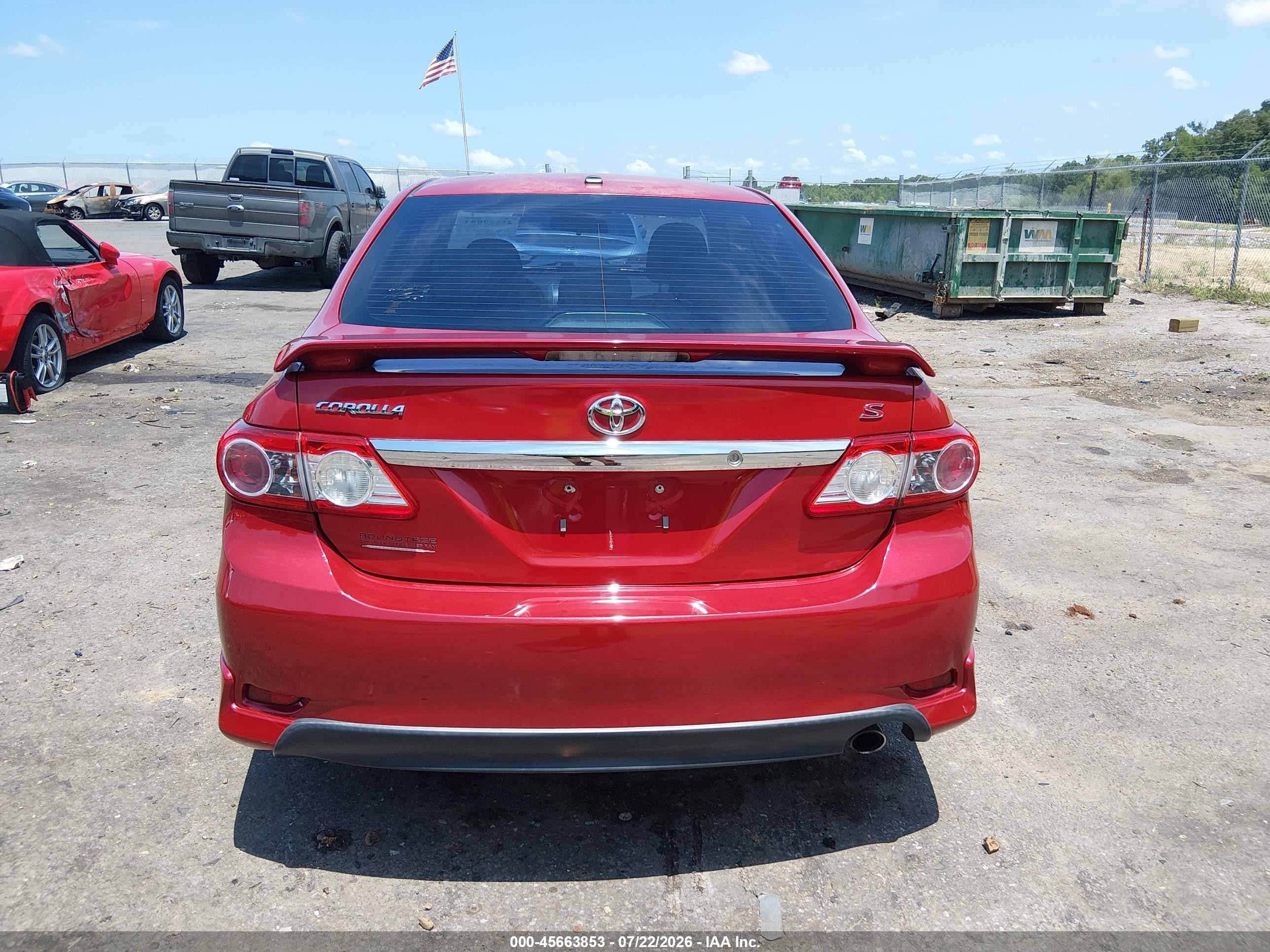 2013 Toyota Corolla S Red vin: 5YFBU4EE6DP124309