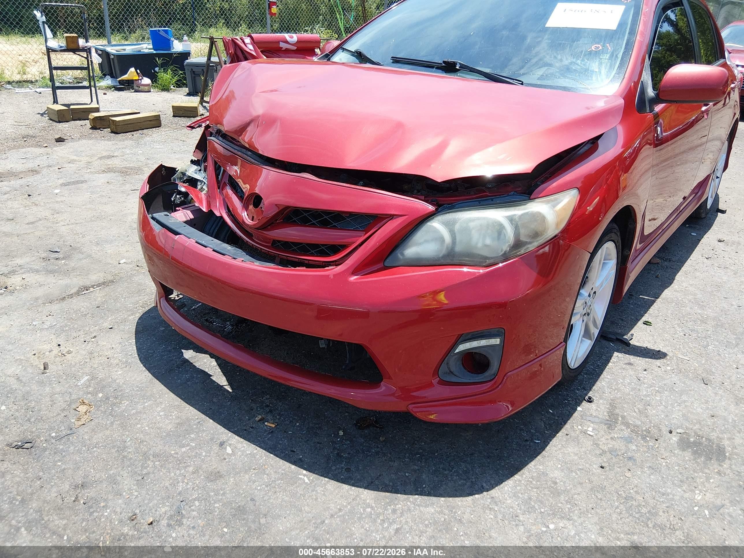 2013 Toyota Corolla S Red vin: 5YFBU4EE6DP124309