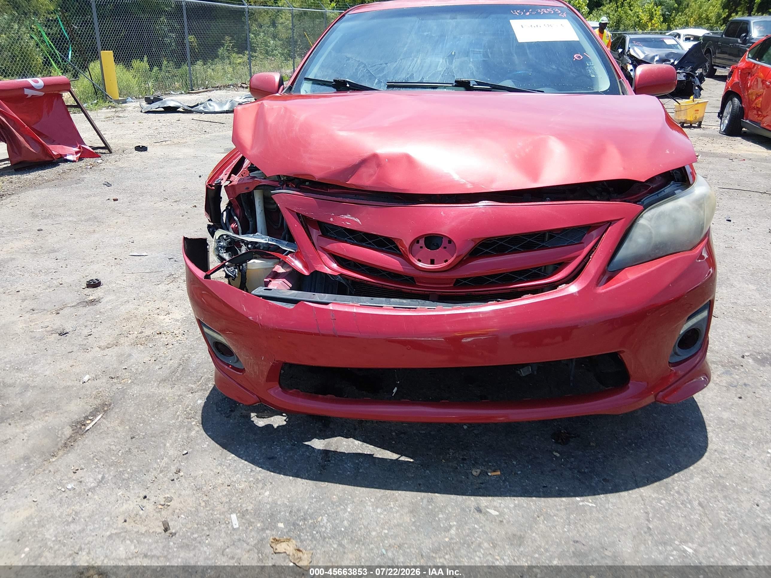 2013 Toyota Corolla S Red vin: 5YFBU4EE6DP124309