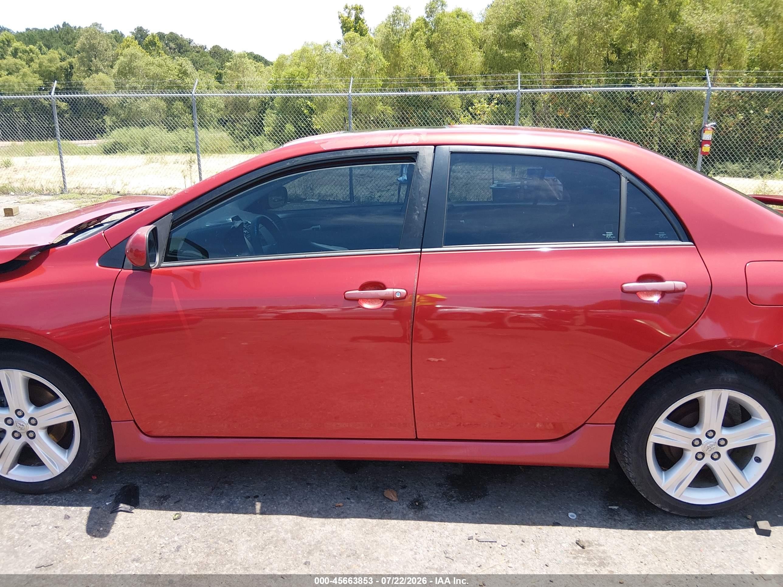 2013 Toyota Corolla S Red vin: 5YFBU4EE6DP124309