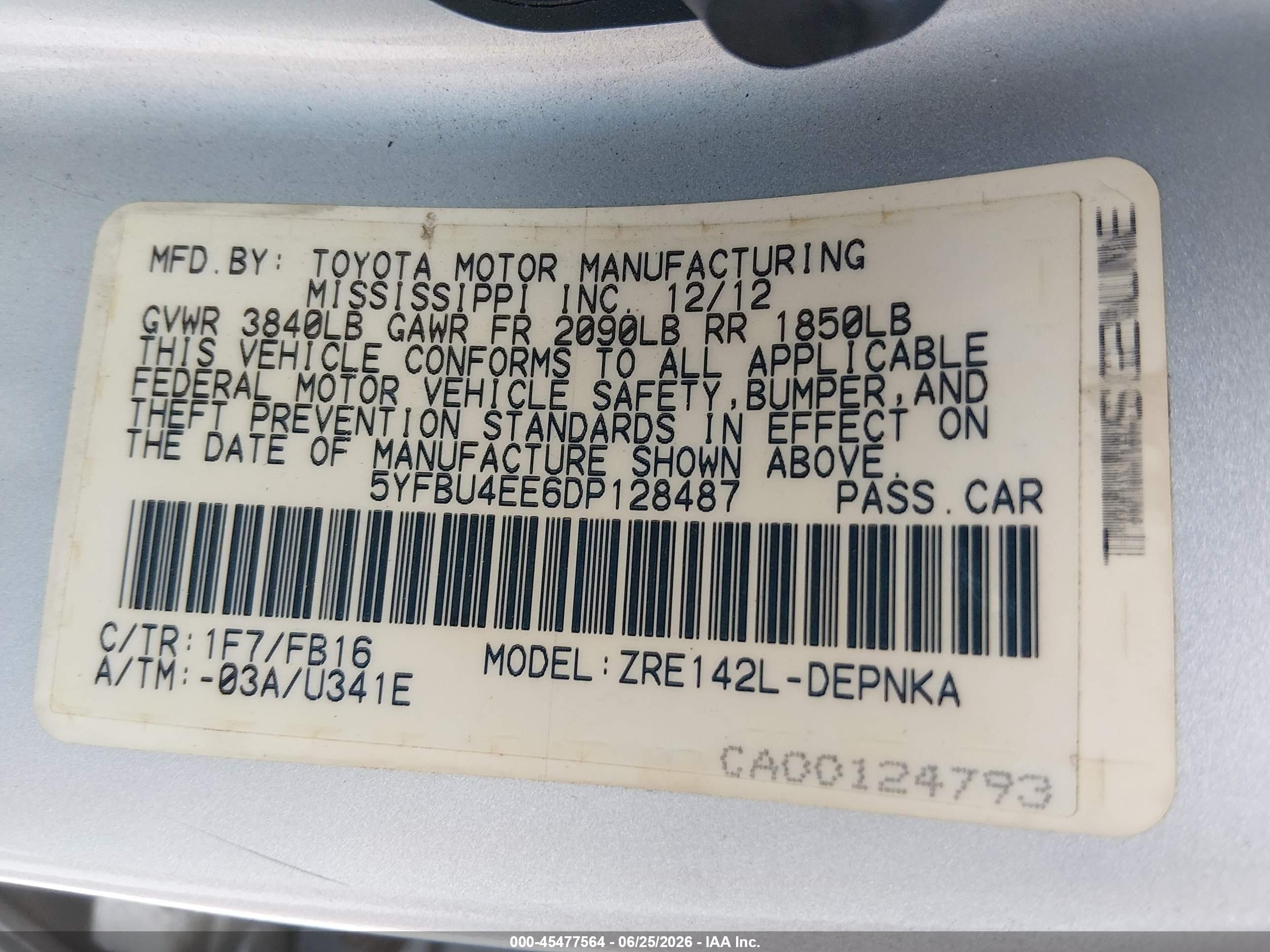 2013 Toyota Corolla Le Серебряный vin: 5YFBU4EE6DP128487