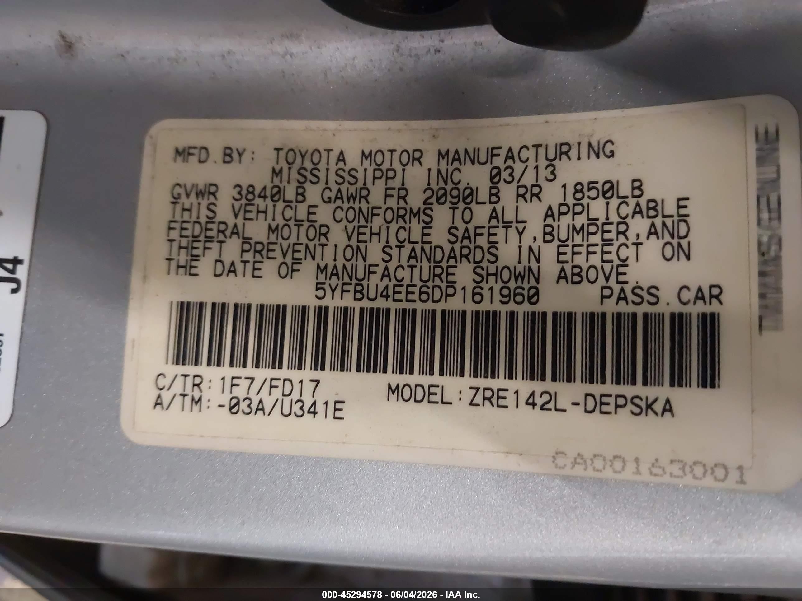 2013 Toyota Corolla S Silver vin: 5YFBU4EE6DP161960