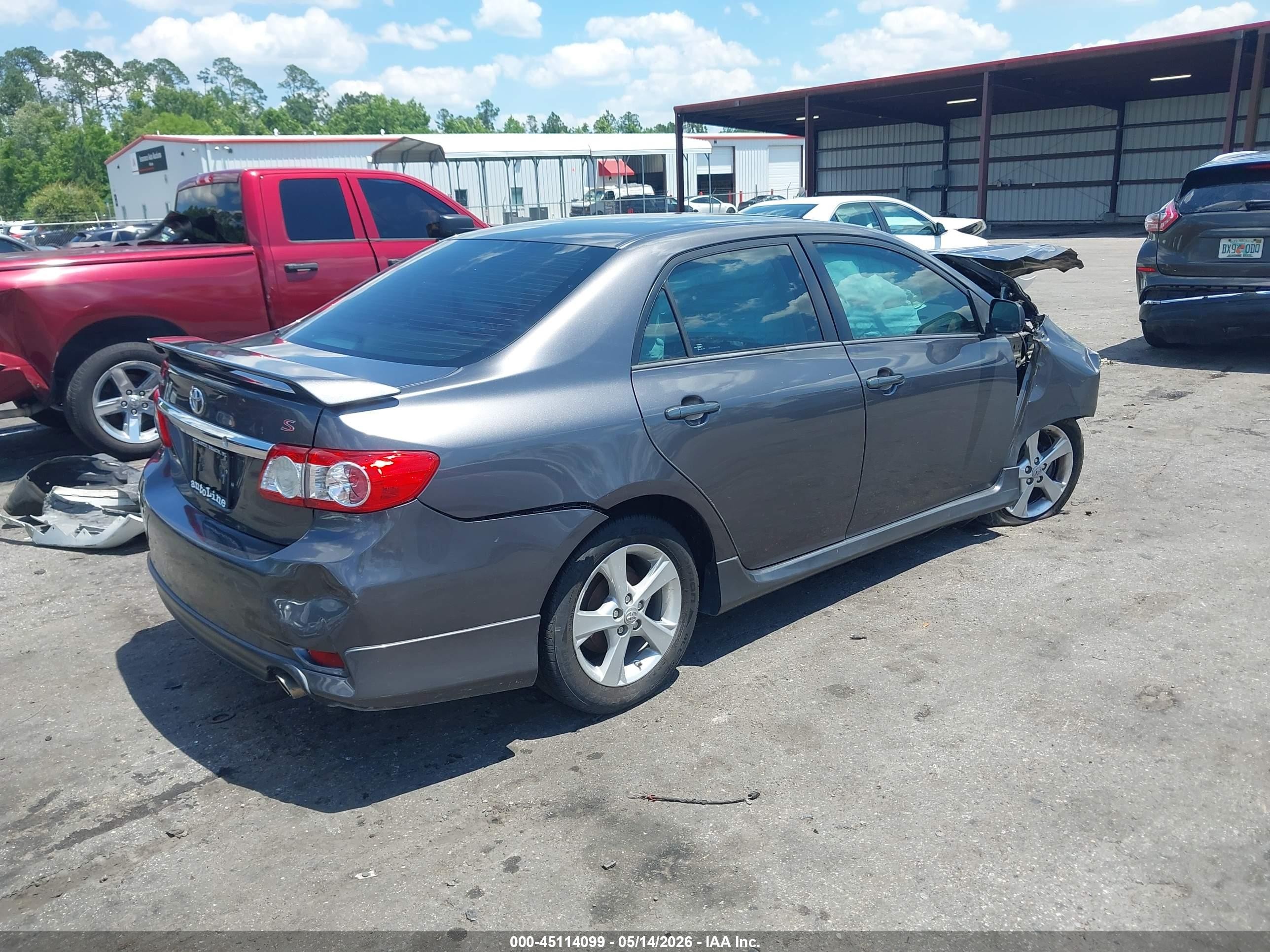 2013 Toyota Corolla S Gray vin: 5YFBU4EE6DP175793