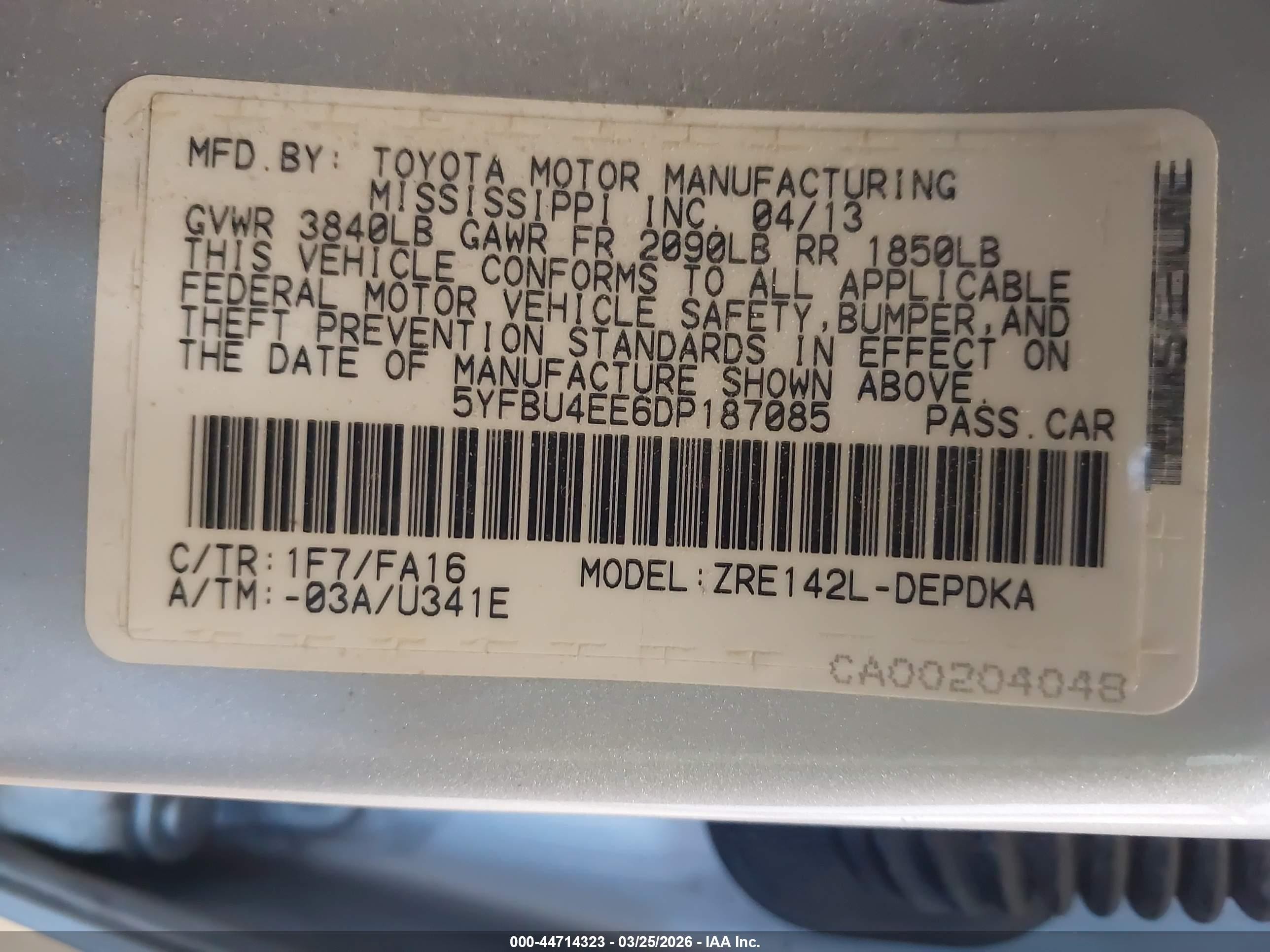 2013 Toyota Corolla L Серебряный vin: 5YFBU4EE6DP187085