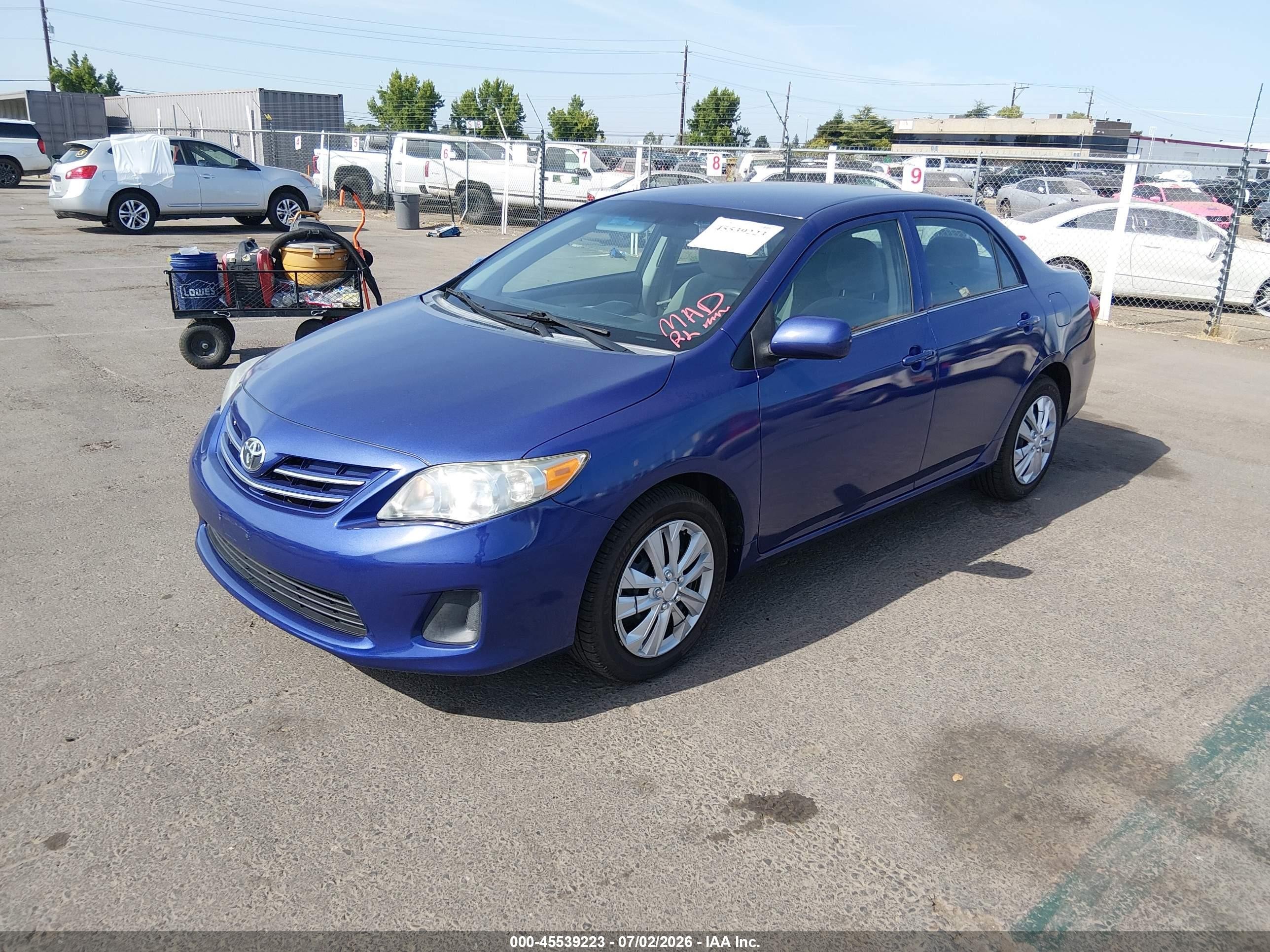 2013 Toyota Corolla Le Purple vin: 5YFBU4EE6DP205570