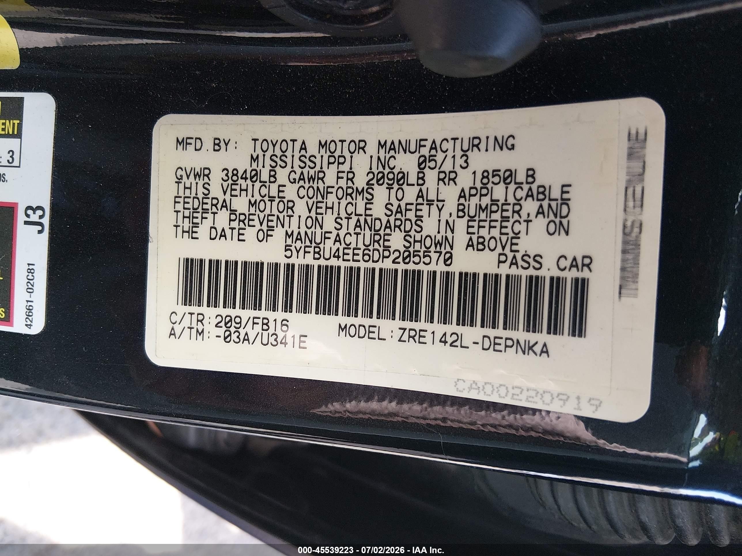 2013 Toyota Corolla Le Purple vin: 5YFBU4EE6DP205570