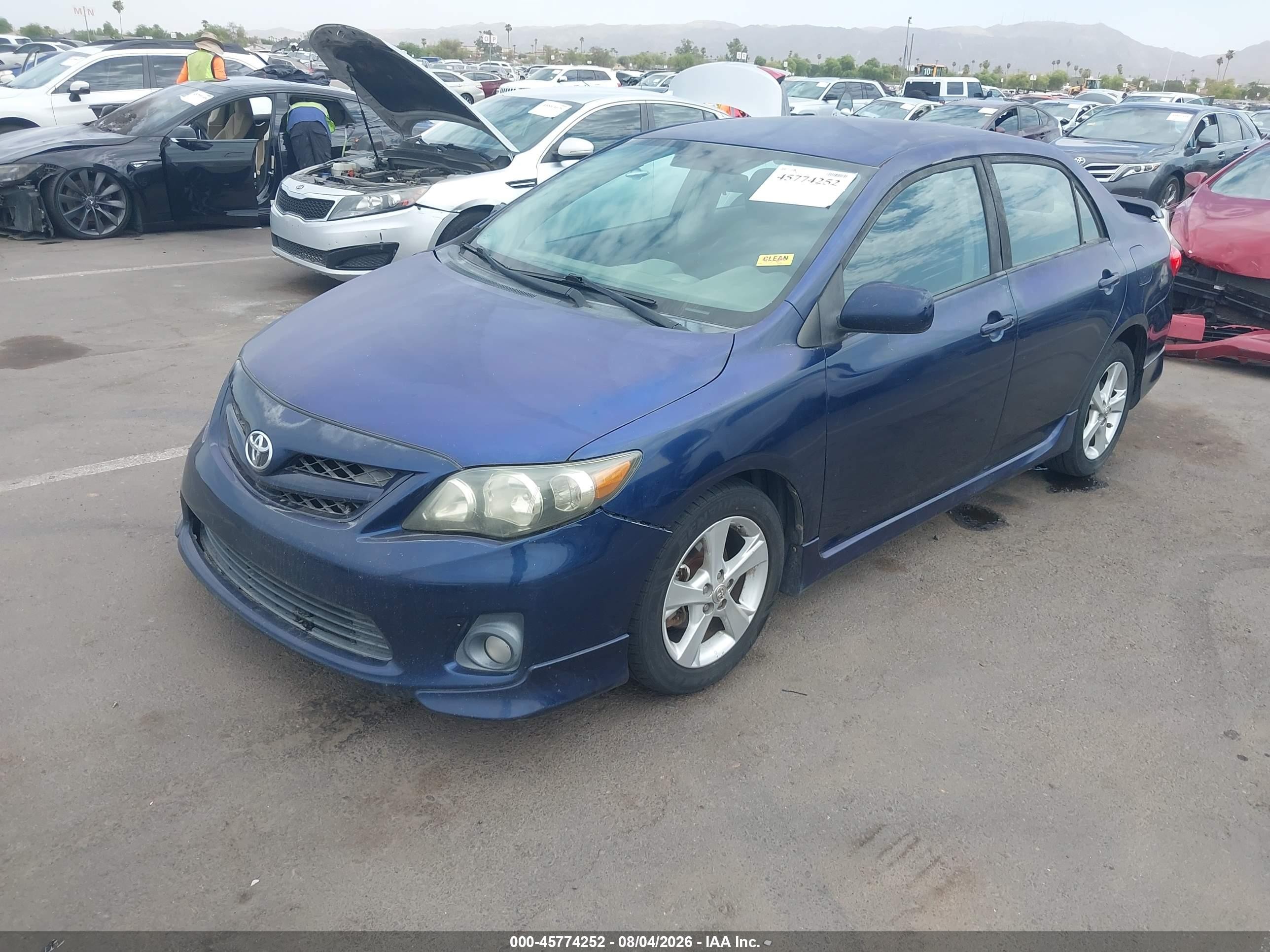 2012 Toyota Corolla S/le Синий vin: 5YFBU4EE7CP005506
