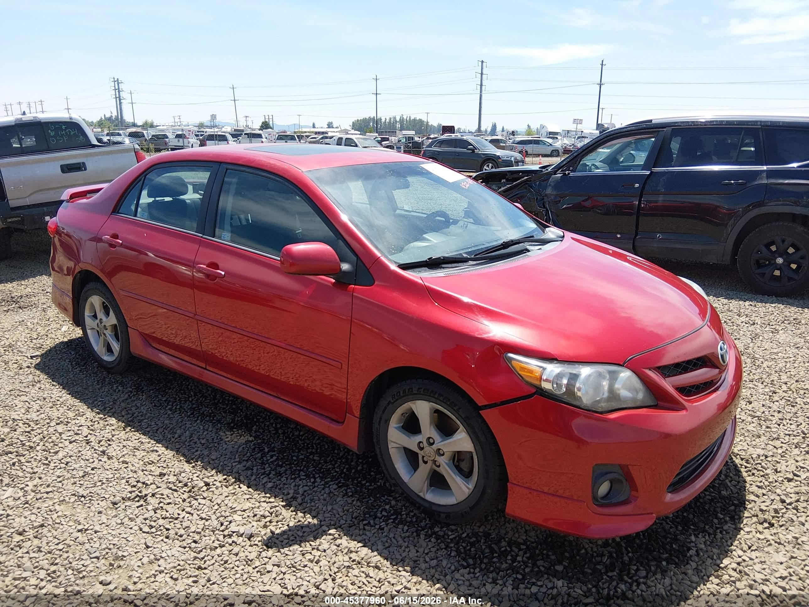 2012 Toyota Corolla S Red vin: 5YFBU4EE7CP009233