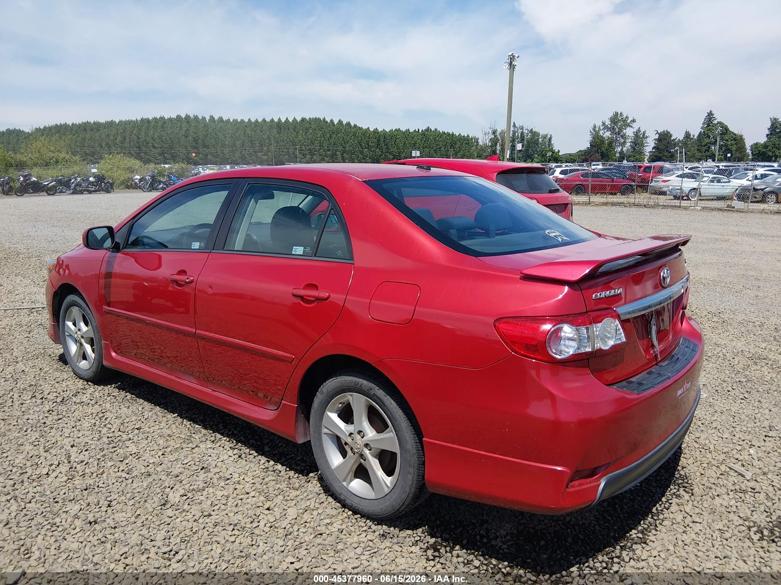 2012 Toyota Corolla S Red vin: 5YFBU4EE7CP009233