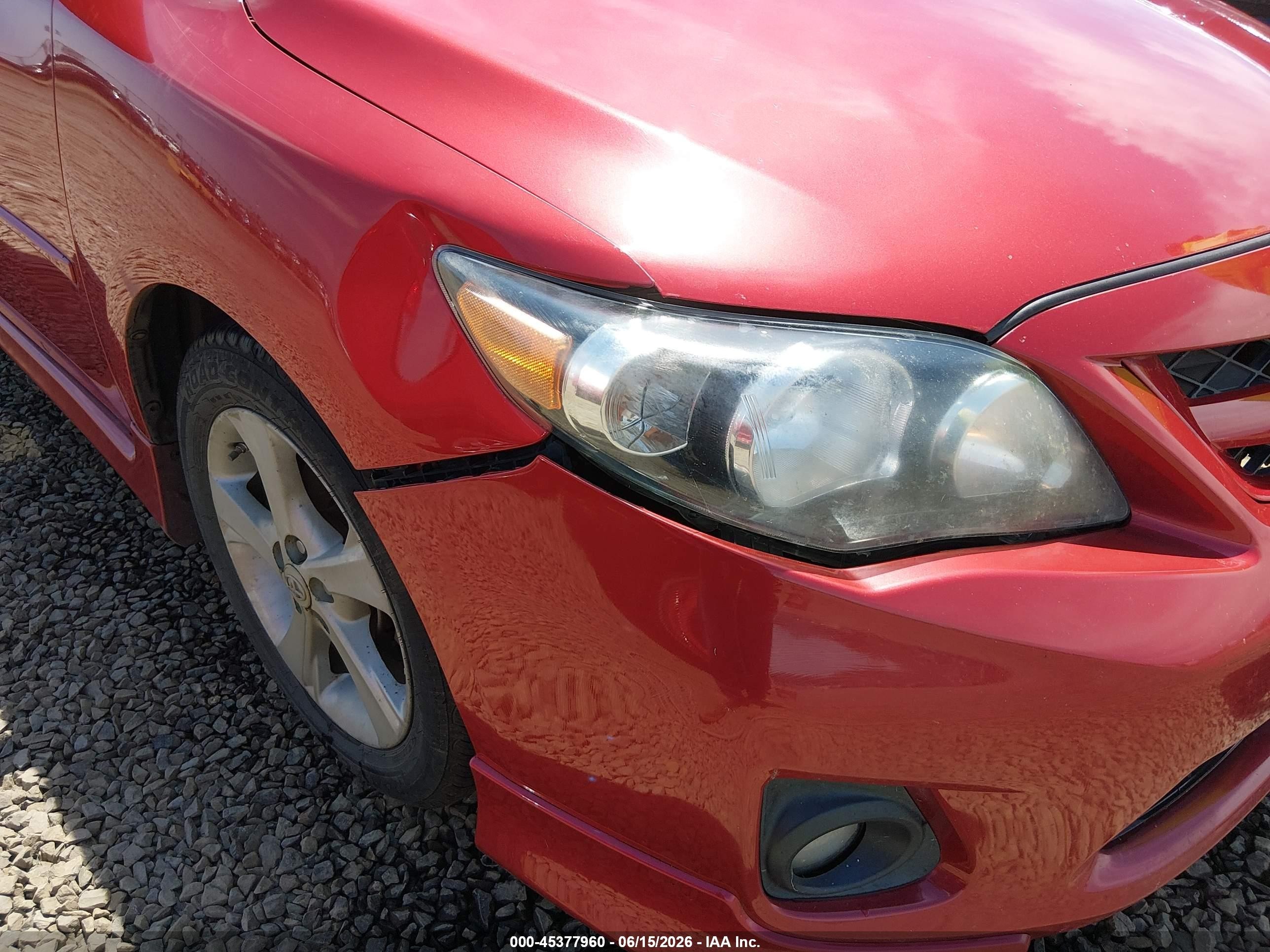 2012 Toyota Corolla S Red vin: 5YFBU4EE7CP009233