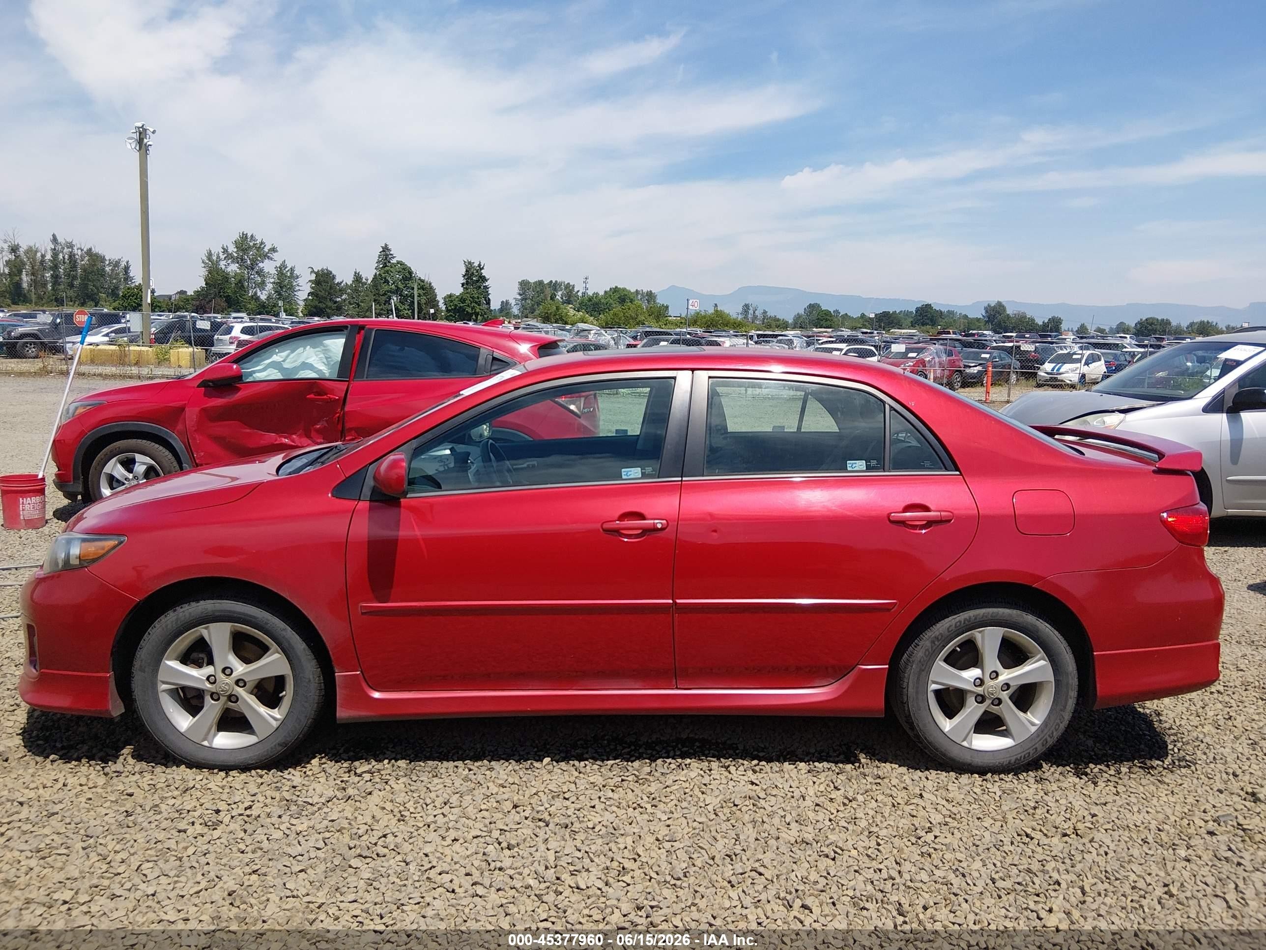 2012 Toyota Corolla S Red vin: 5YFBU4EE7CP009233