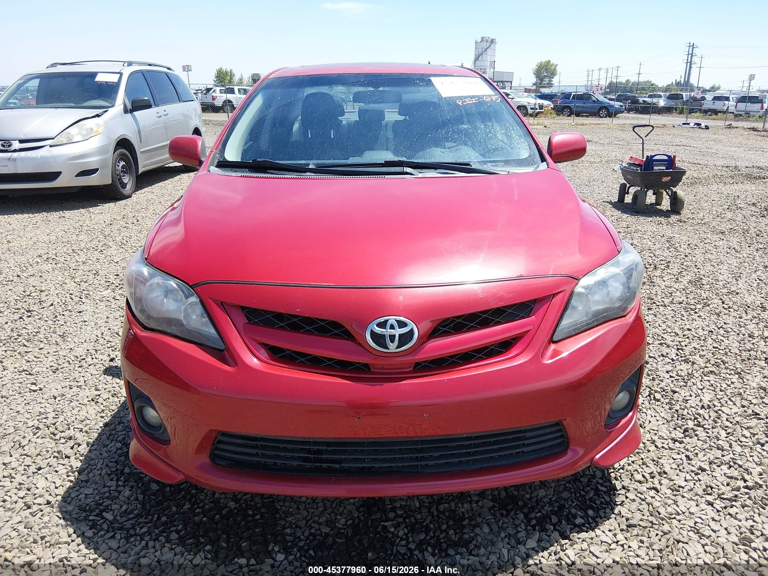 2012 Toyota Corolla S Red vin: 5YFBU4EE7CP009233
