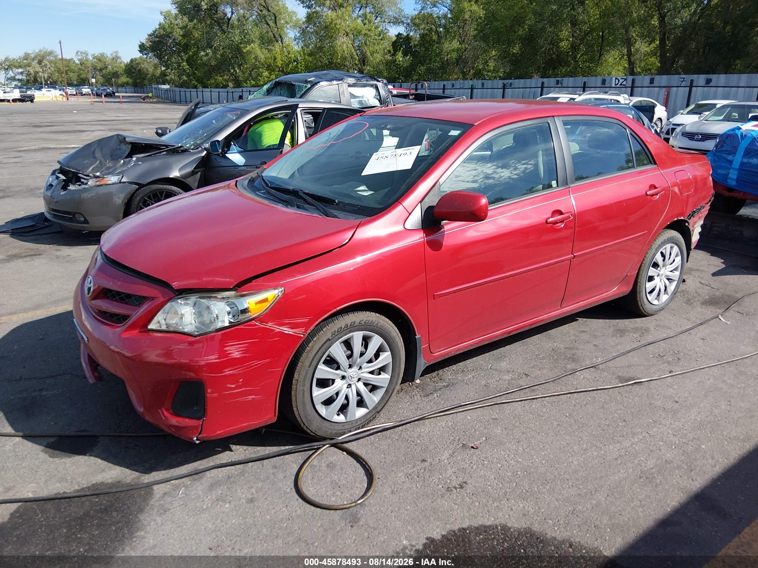 2012 Toyota Corolla Le Burgundy vin: 5YFBU4EE7CP028896