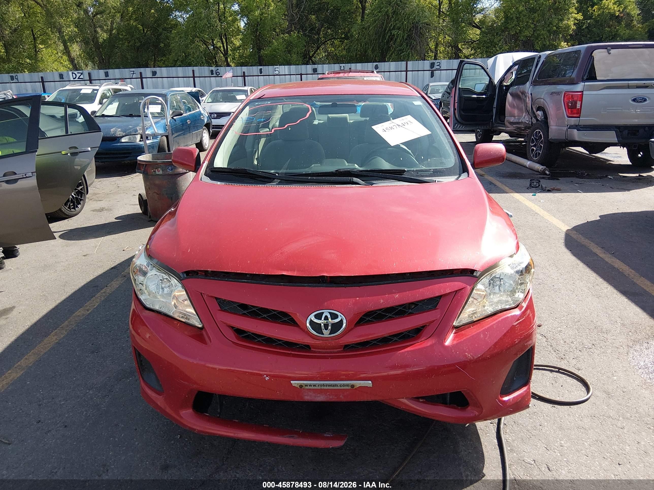 2012 Toyota Corolla Le Burgundy vin: 5YFBU4EE7CP028896