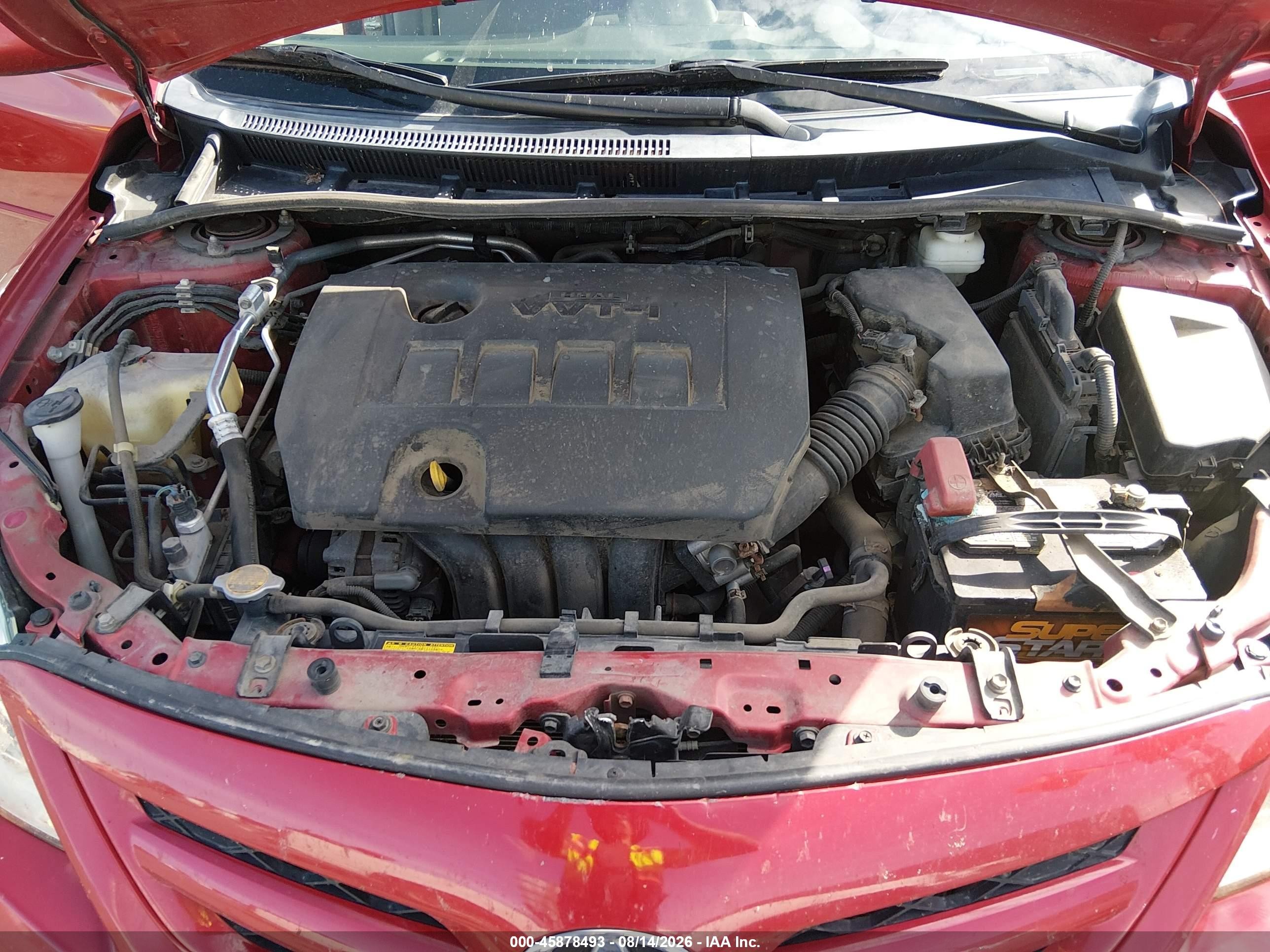 2012 Toyota Corolla Le Burgundy vin: 5YFBU4EE7CP028896