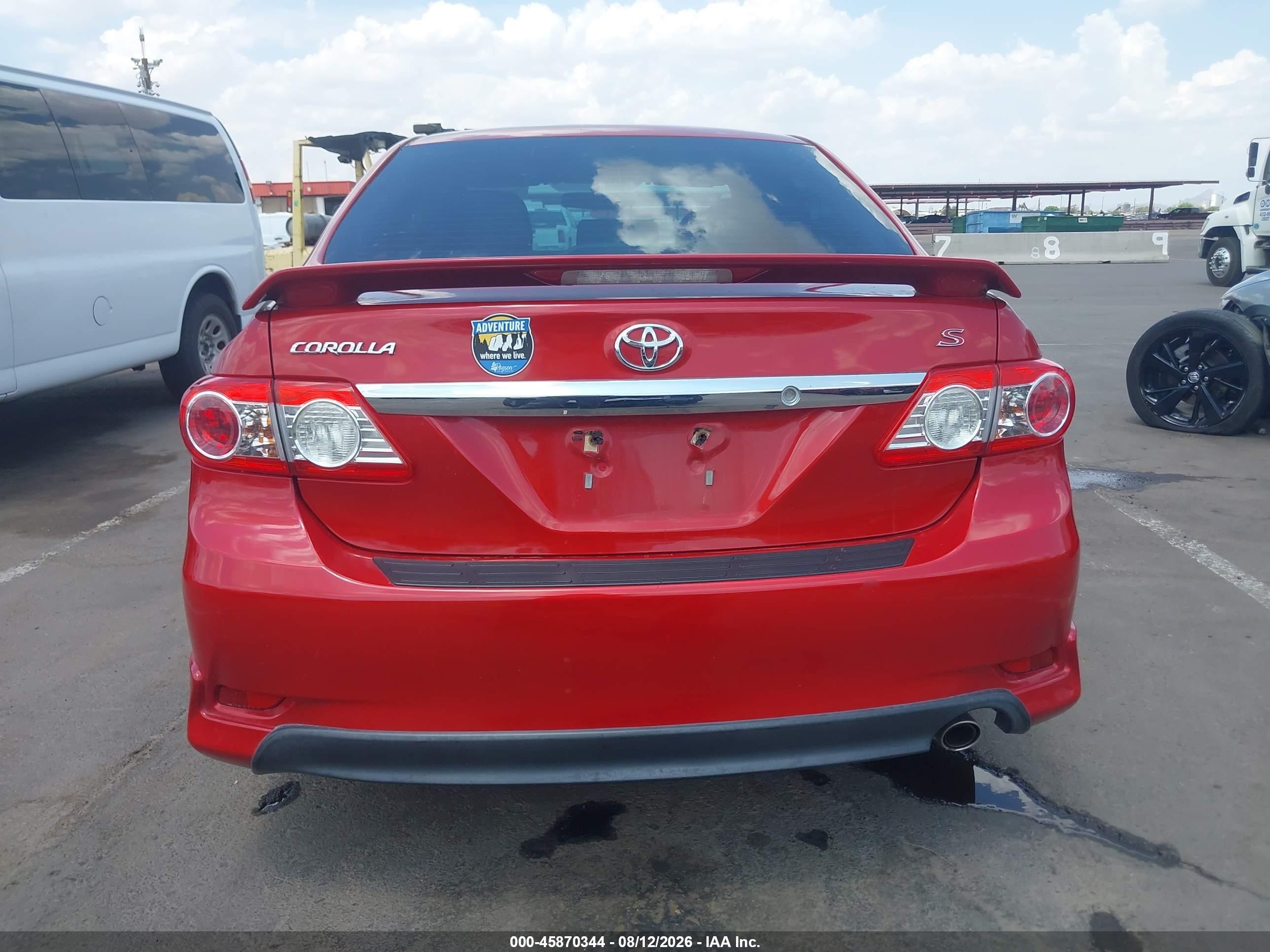 2012 Toyota Corolla S Red vin: 5YFBU4EE7CP035718