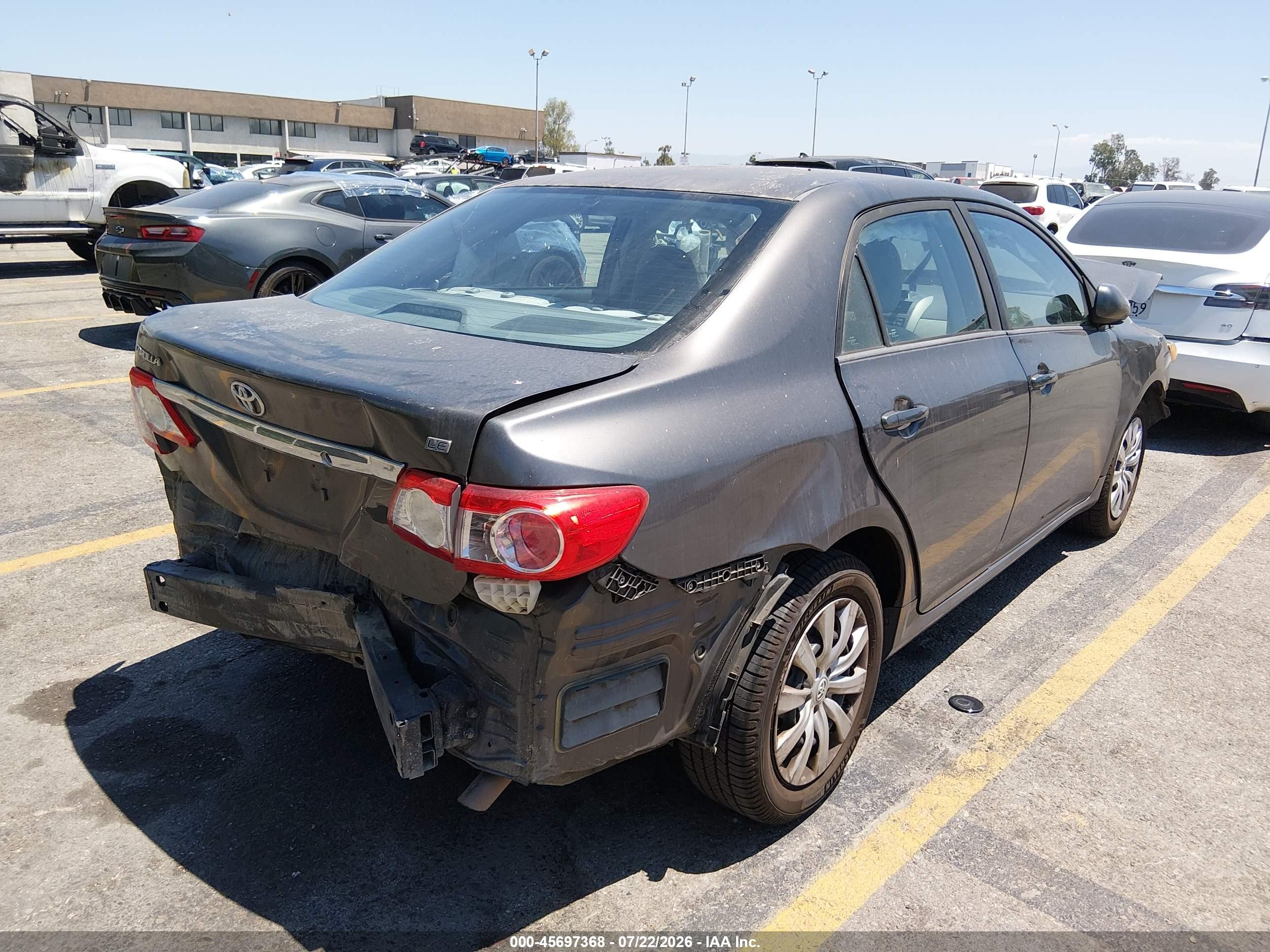 2012 Toyota Corolla Le Gray vin: 5YFBU4EE7CP043267