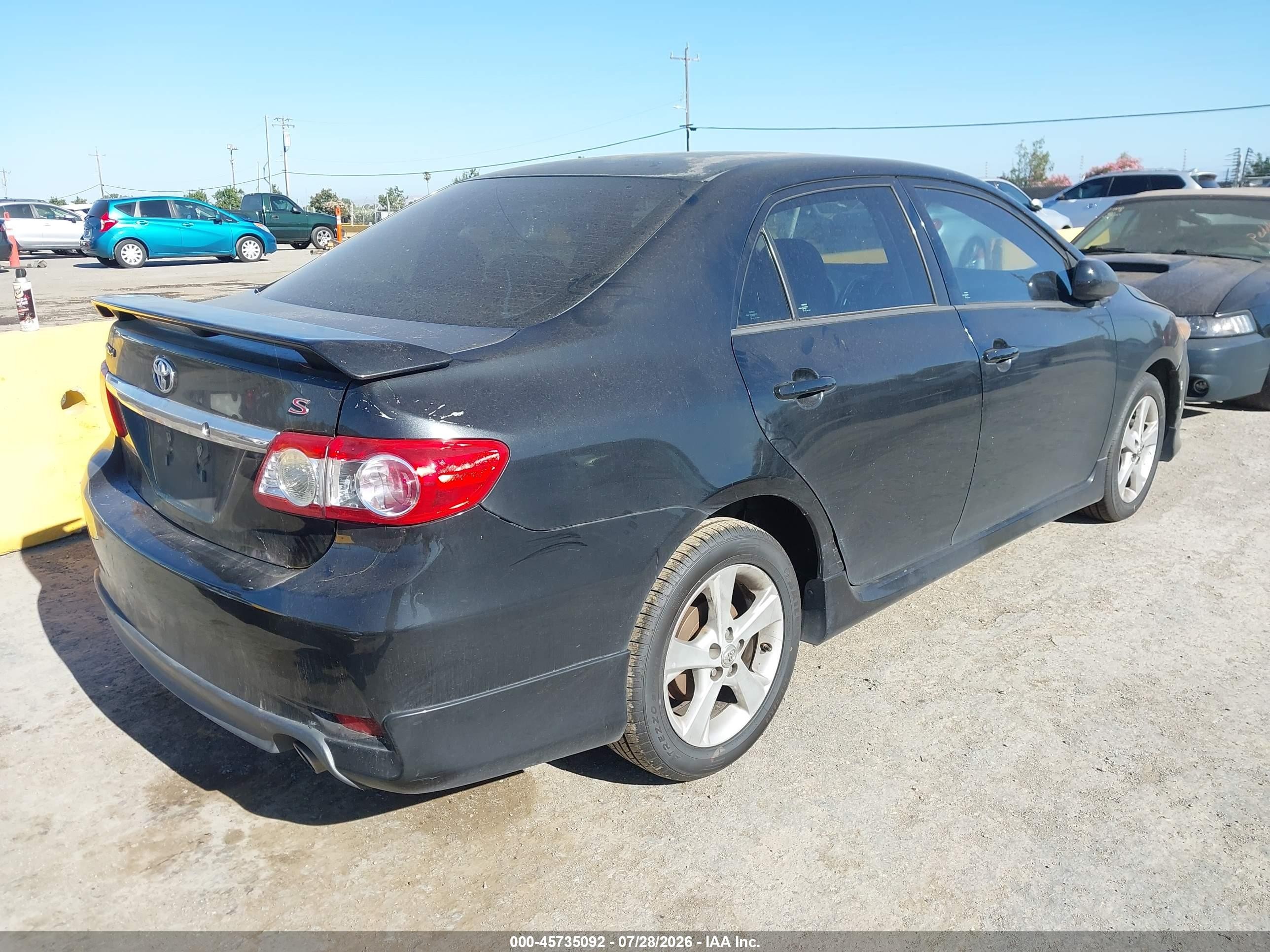 2012 Toyota Corolla S Черный vin: 5YFBU4EE7CP048839