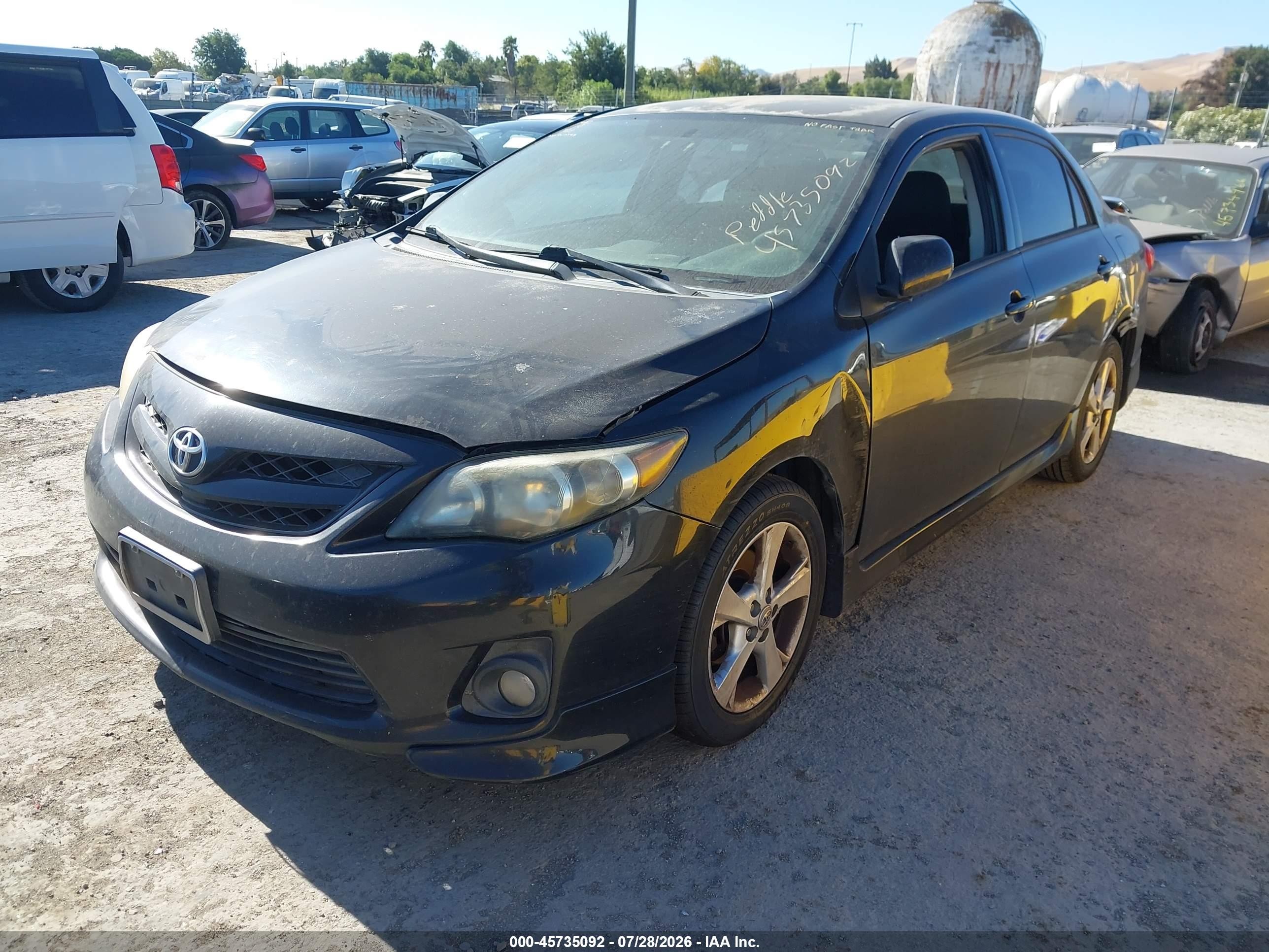 2012 Toyota Corolla S Черный vin: 5YFBU4EE7CP048839