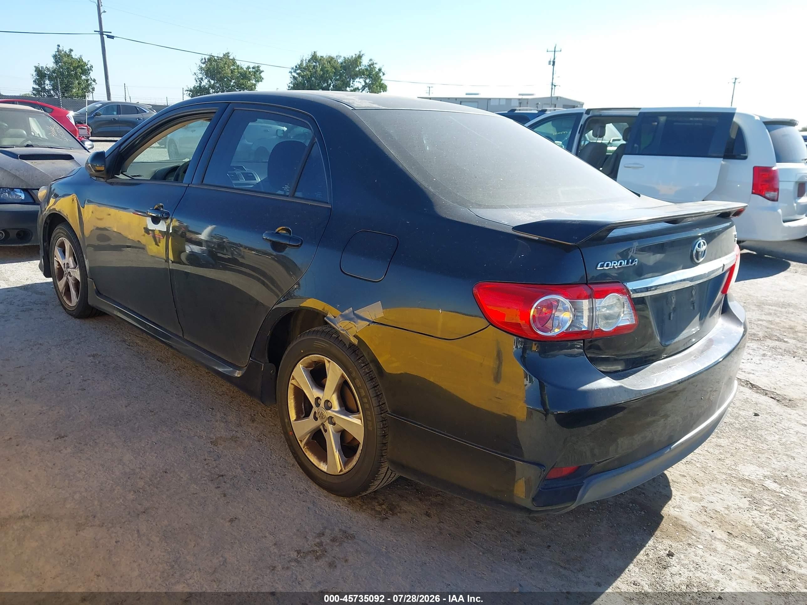 2012 Toyota Corolla S Черный vin: 5YFBU4EE7CP048839